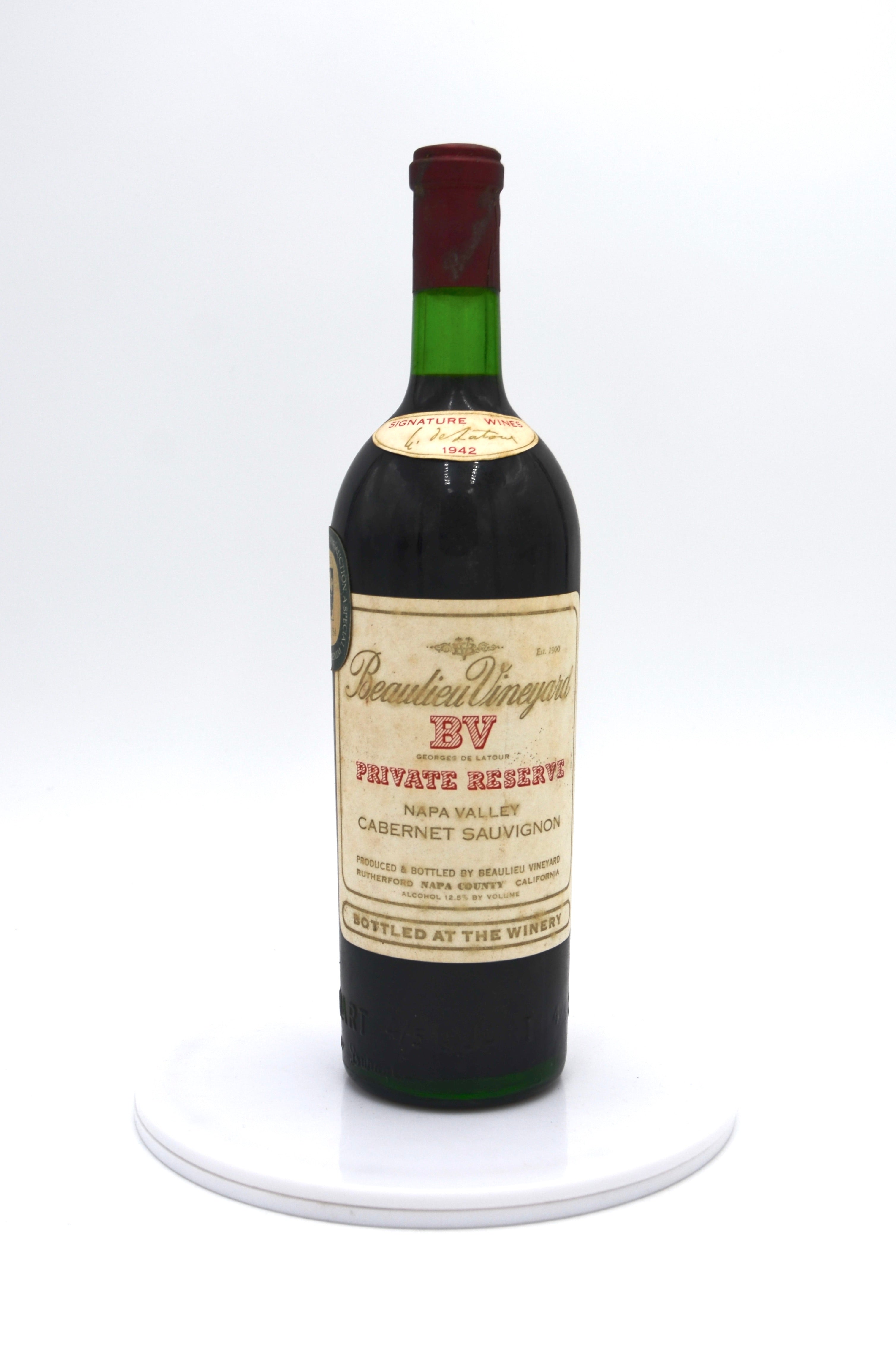 1942 Beaulieu Vineyard Georges de Latour Private Reserve Cabernet Sauvignon, Napa Valley