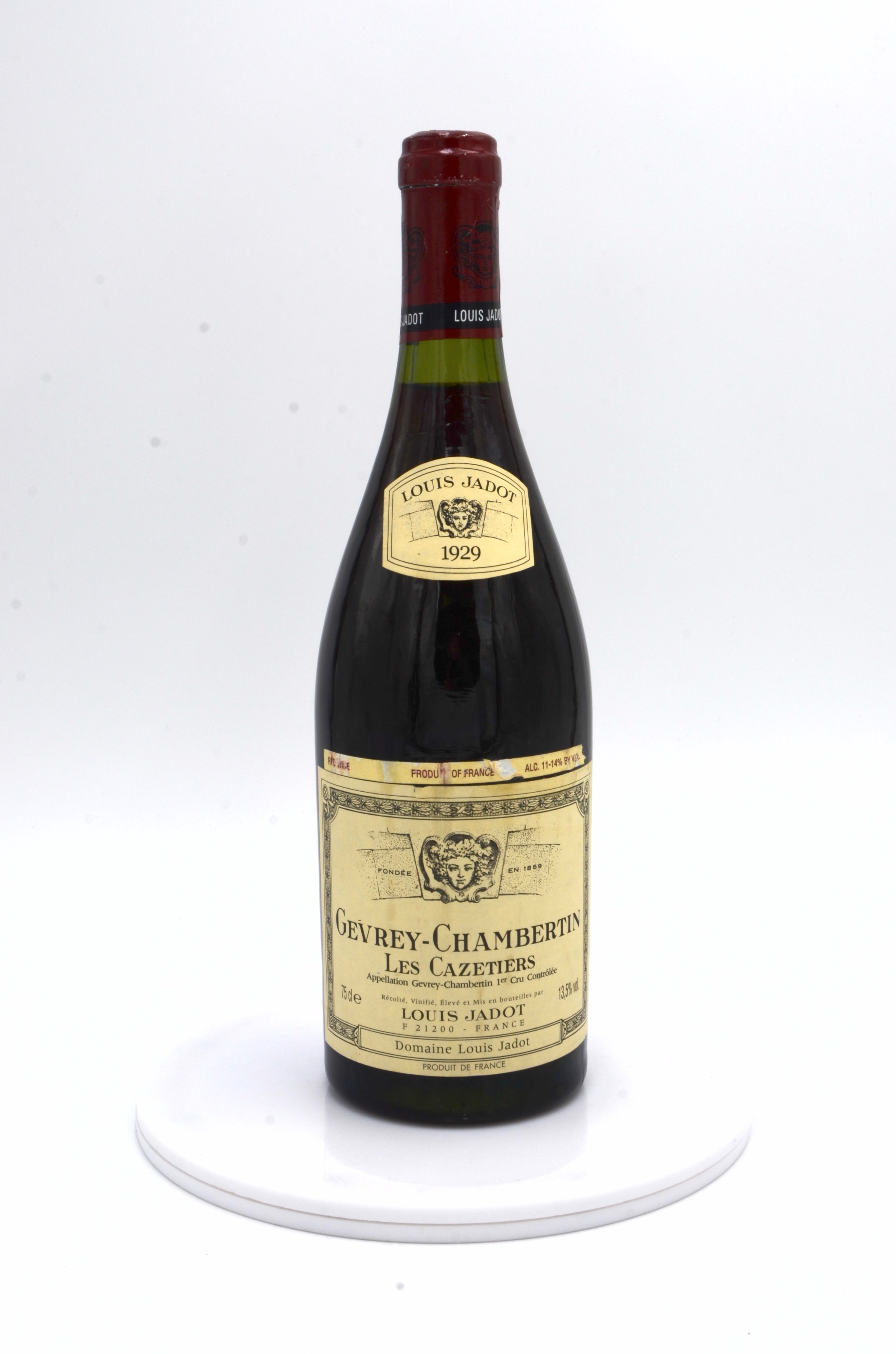 1929 Louis Jadot Gevrey-Chambertin, Les Cazetiers, Premier Cru