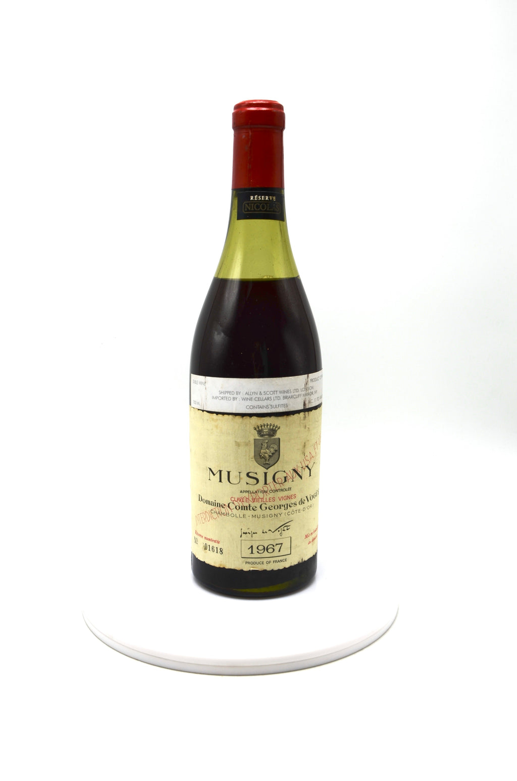 1967 Domaine Comte Georges de Vogue Musigny, Vieille Vignes, Grand Cru