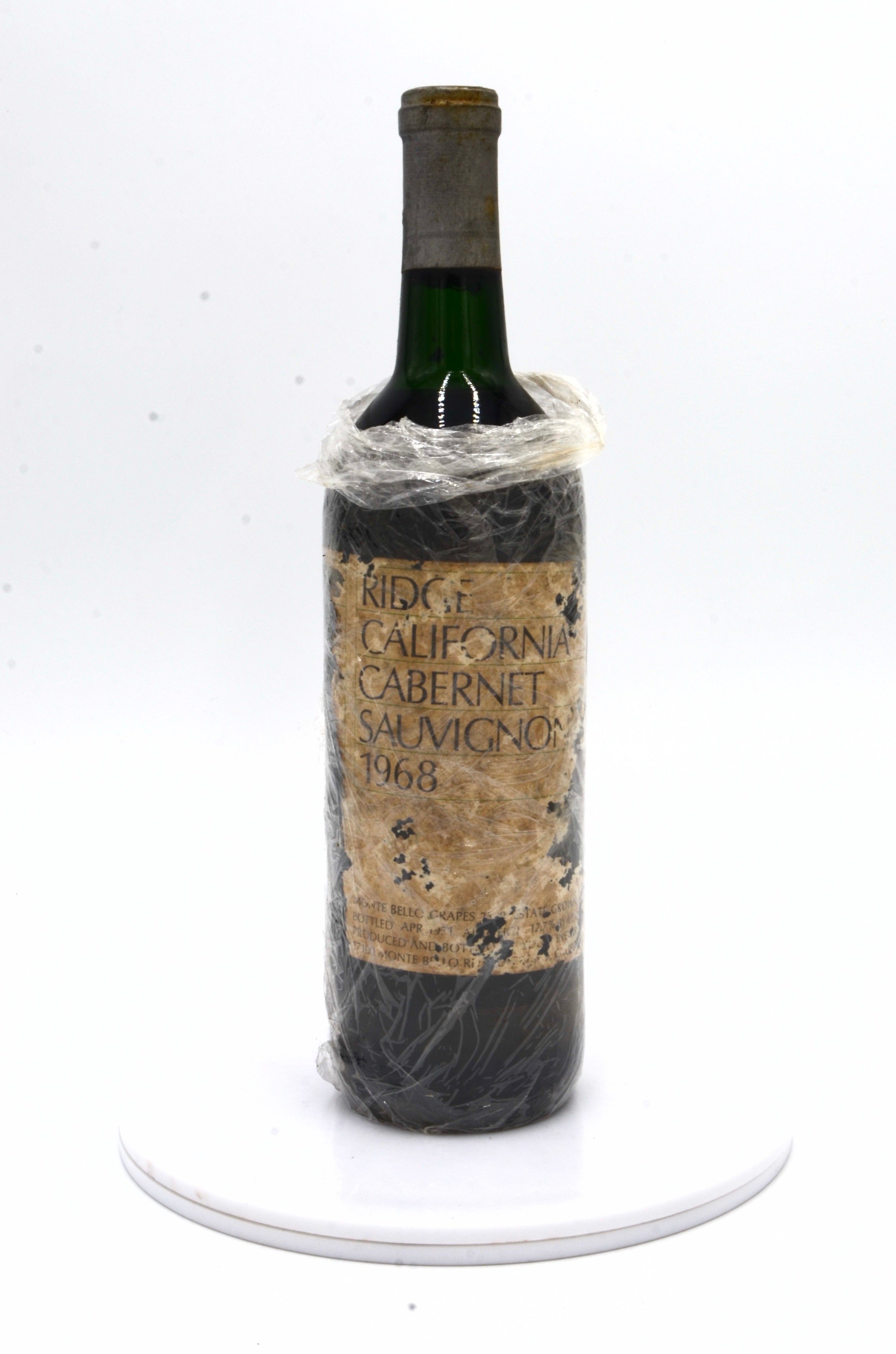 1968 Ridge Vineyards Cabernet Sauvignon, Monte Bello, Santa Cruz Mountains