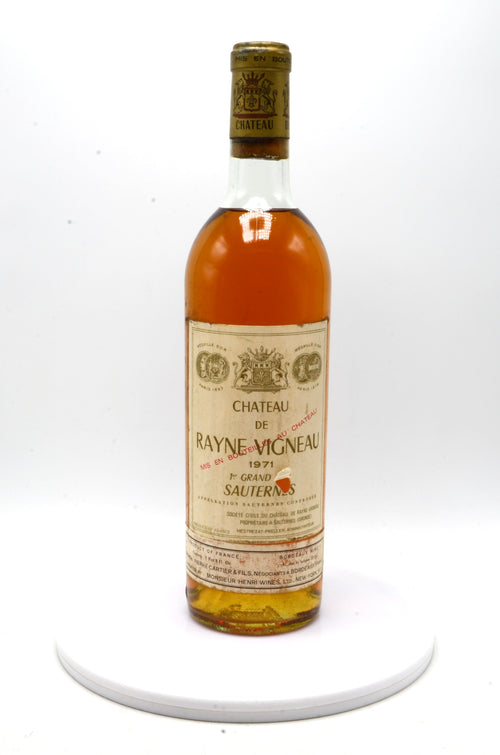 1971 Chateau de Rayne Vigneau, Sauternes