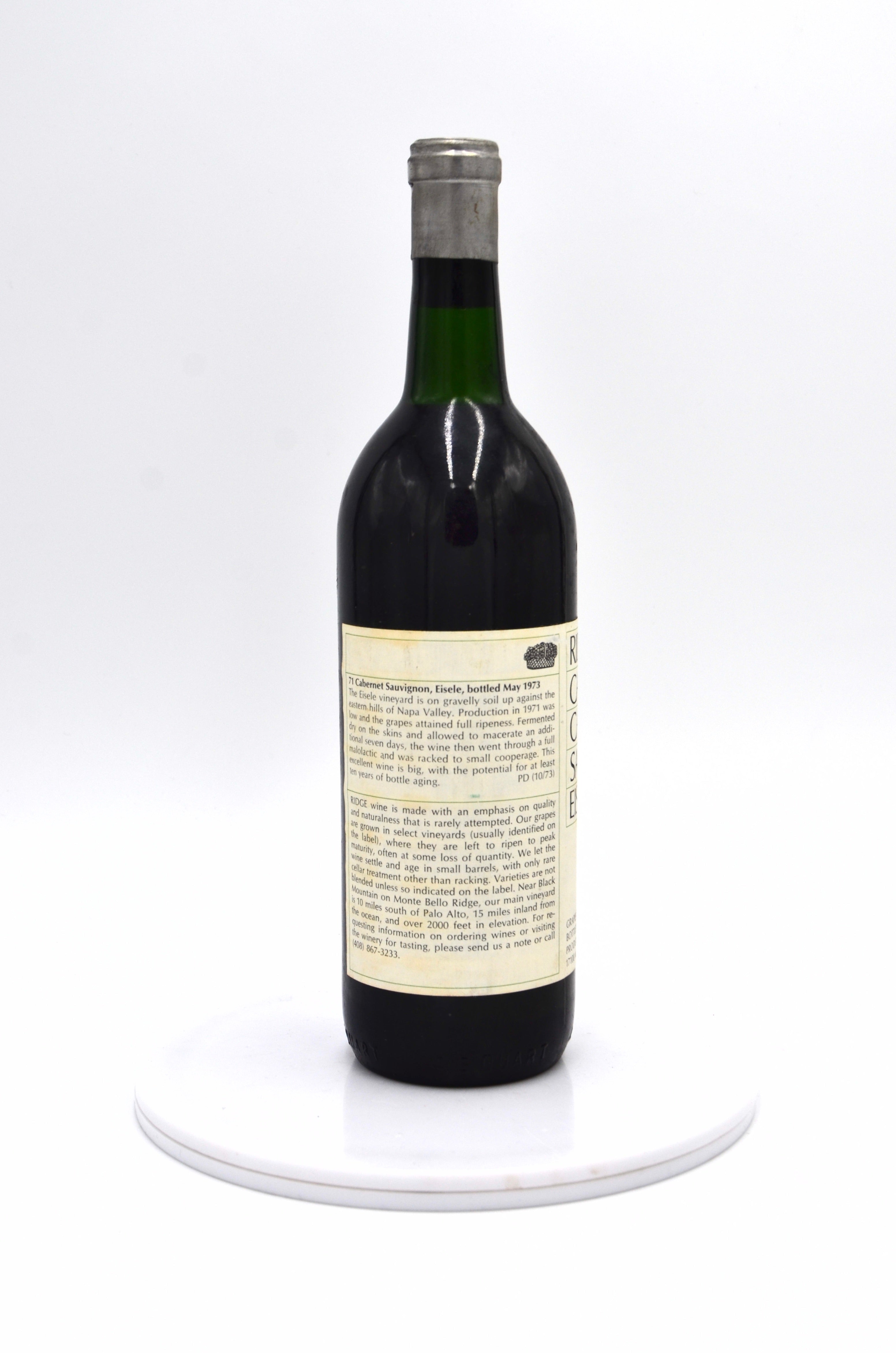 1971 Ridge Vineyards Cabernet Sauvignon, Eisele Vineyard, Napa Valley