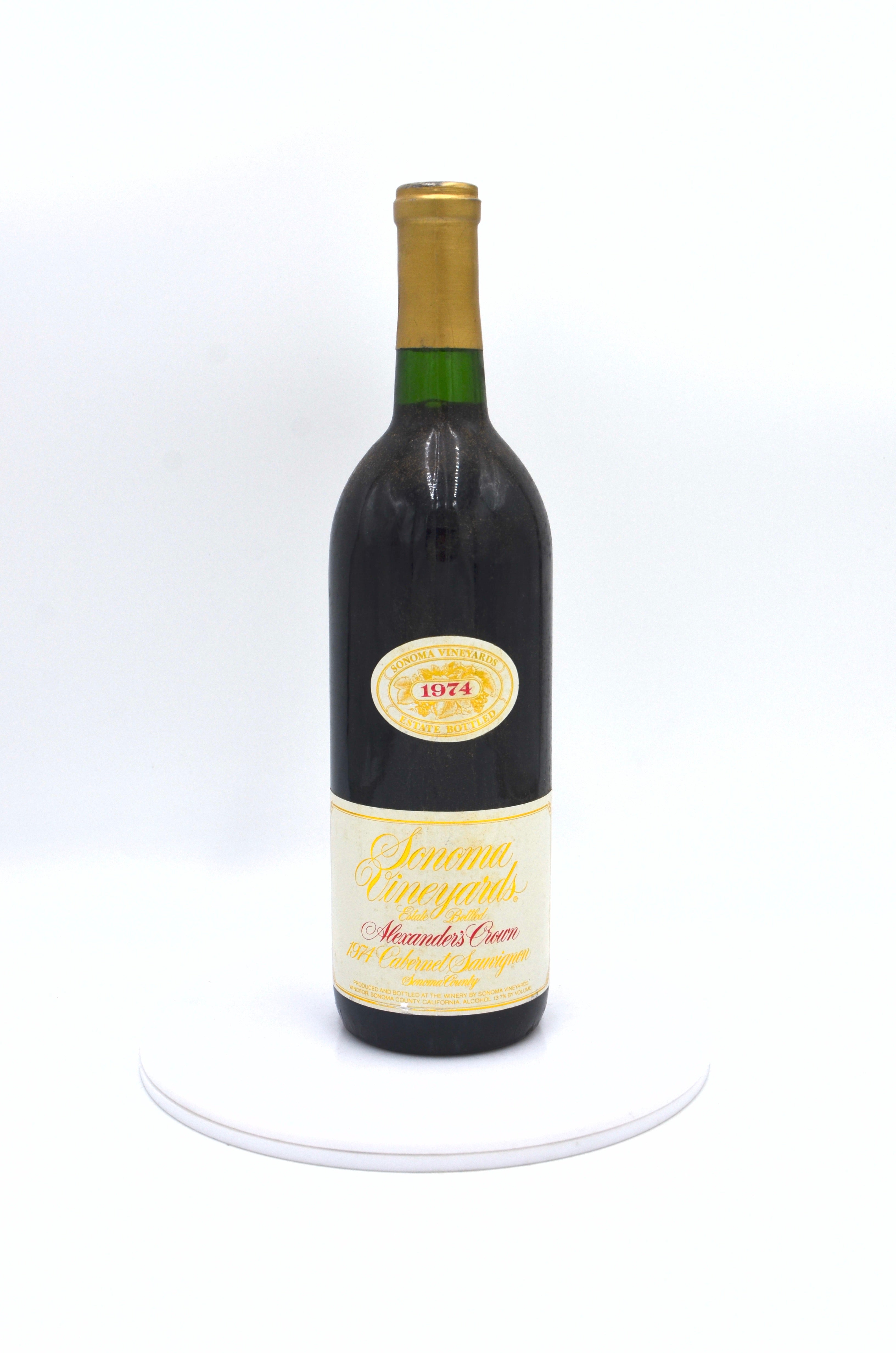 1974 Sonoma Vineyards Estate Cabernet Sauvignon, Alexander's Crown Vineyard, Sonoma County