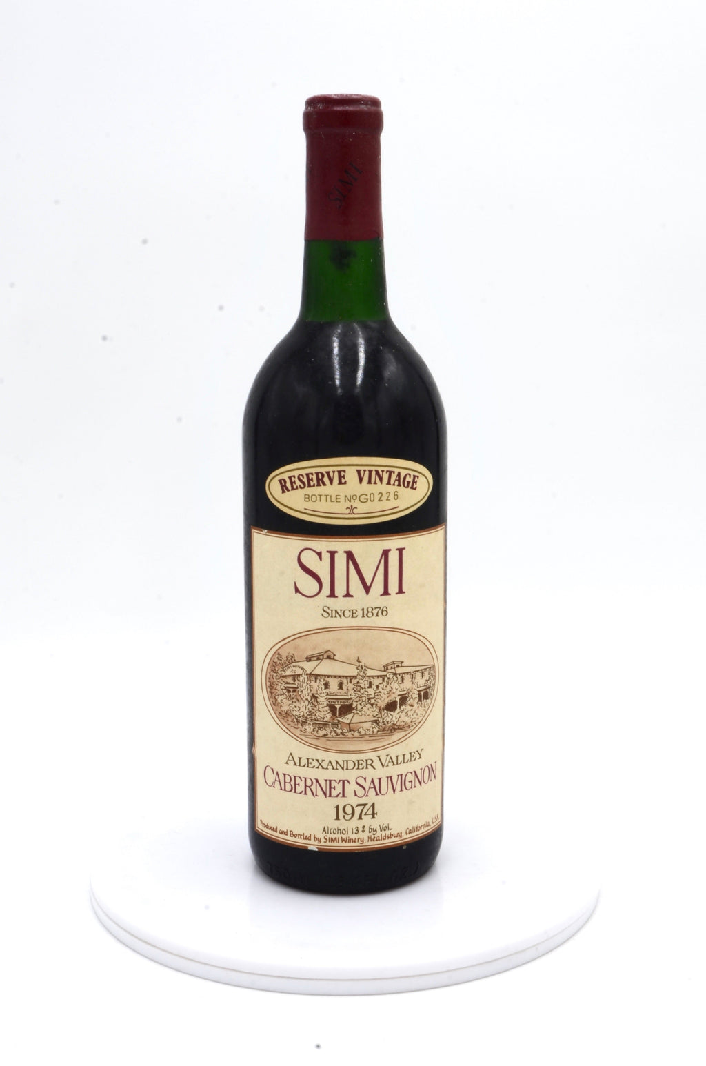 1974 Simi Reserve Cabernet Sauvignon, Alexander Valley