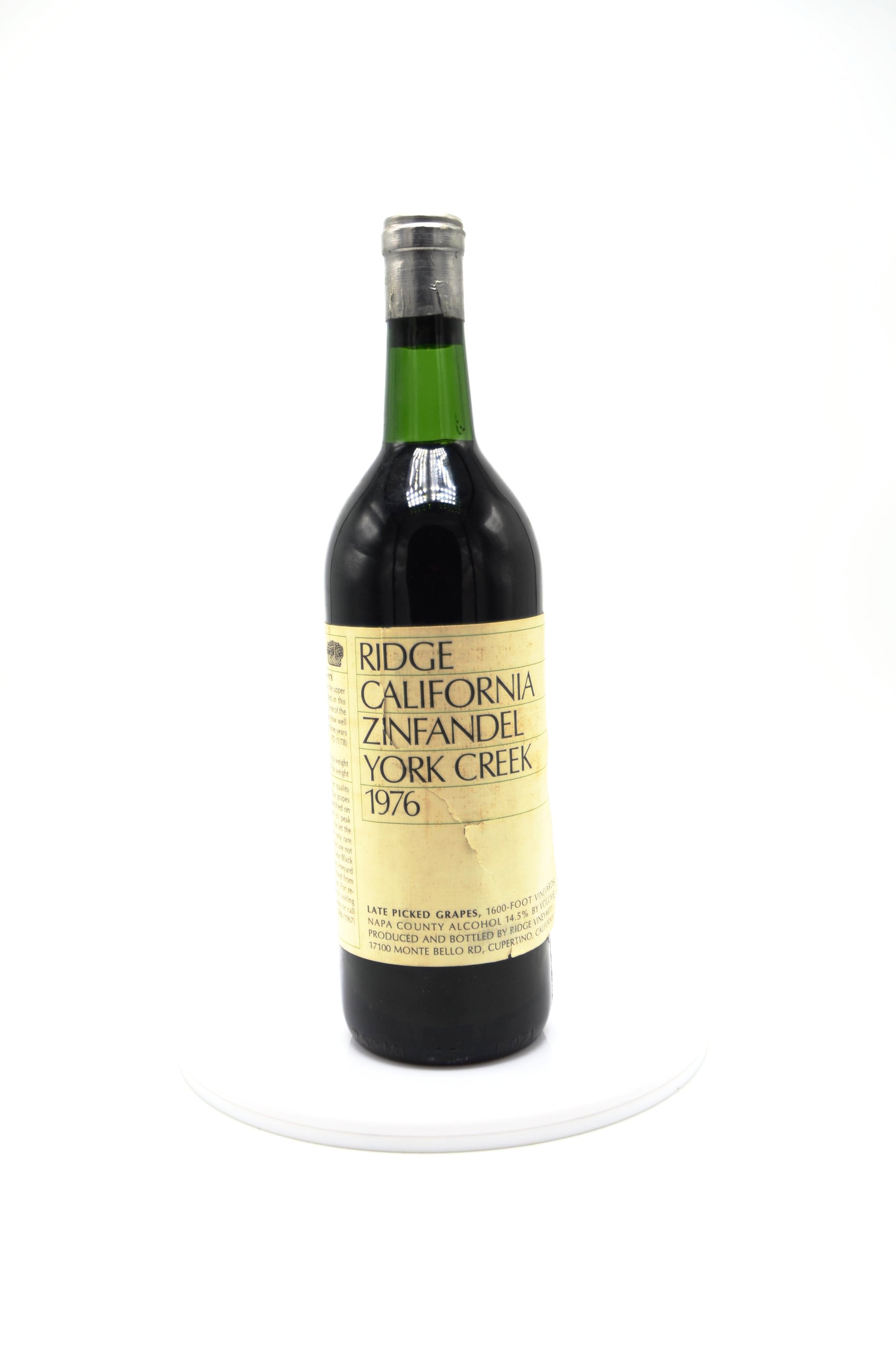 1976 Ridge Vineyards Zinfandel, York Creek, Napa Valley