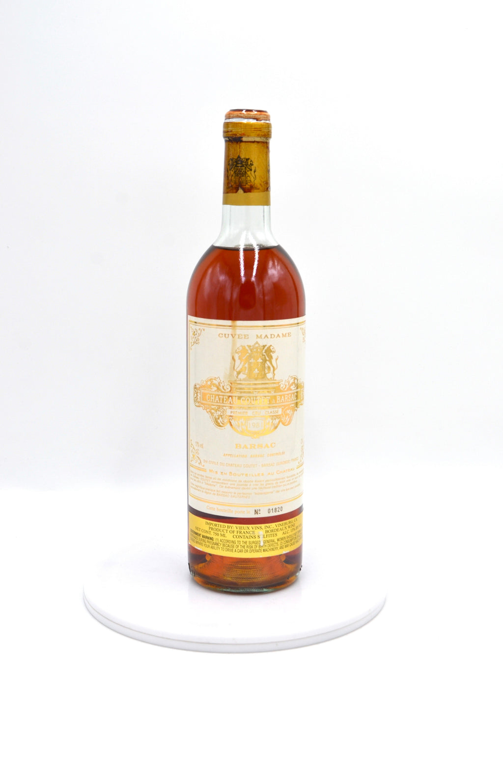 1981 Château Coutet, Cuvee Madame, Barsac