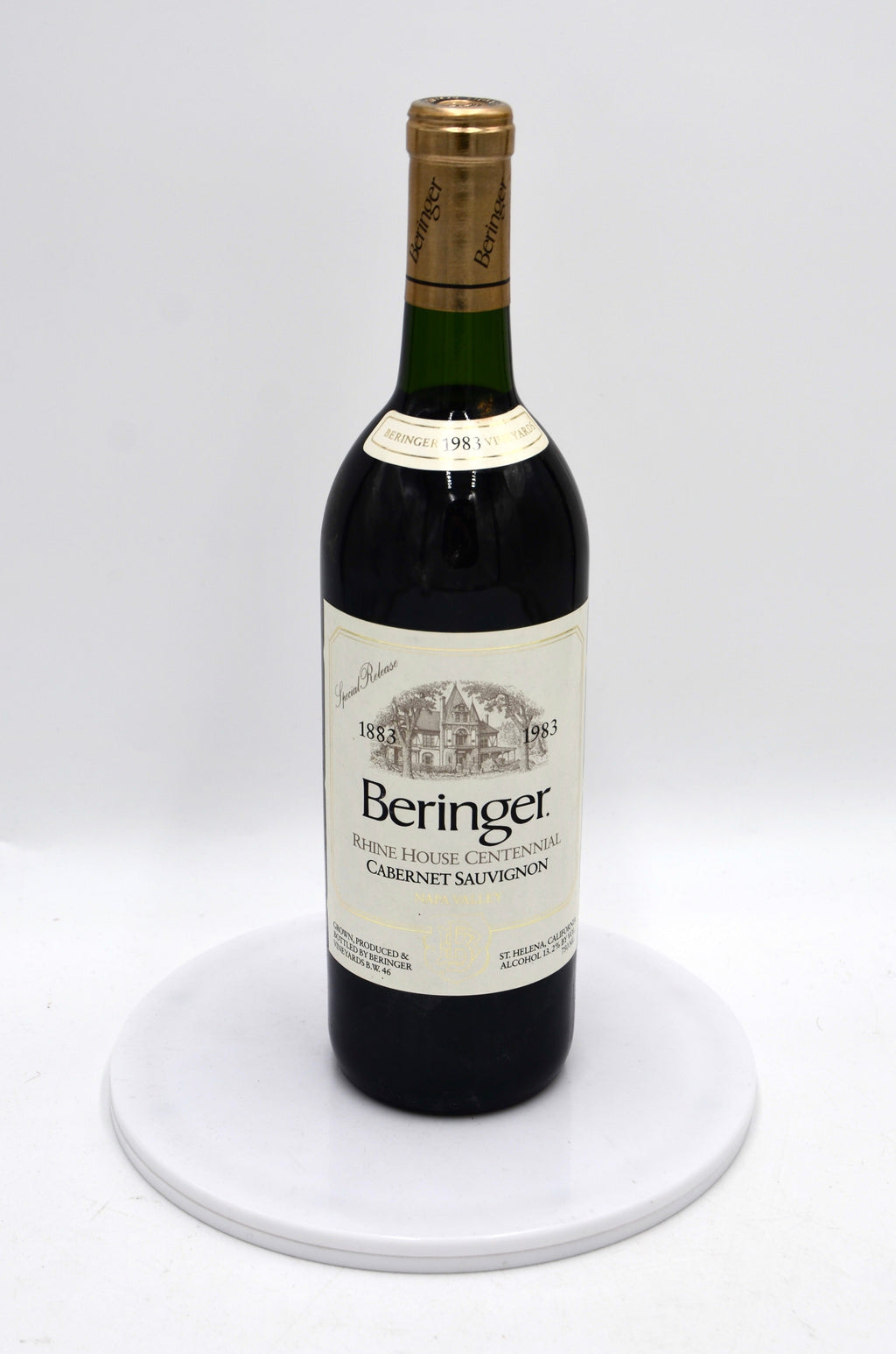 1983 Beringer Vineyards Cabernet Sauvignon, Rhine House Centennial, Napa Valley