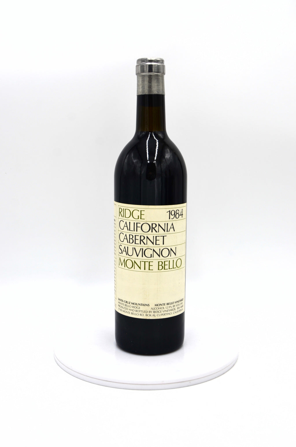 1984 Ridge Vineyards Cabernet Sauvignon, Monte Bello, Santa Cruz Mountains