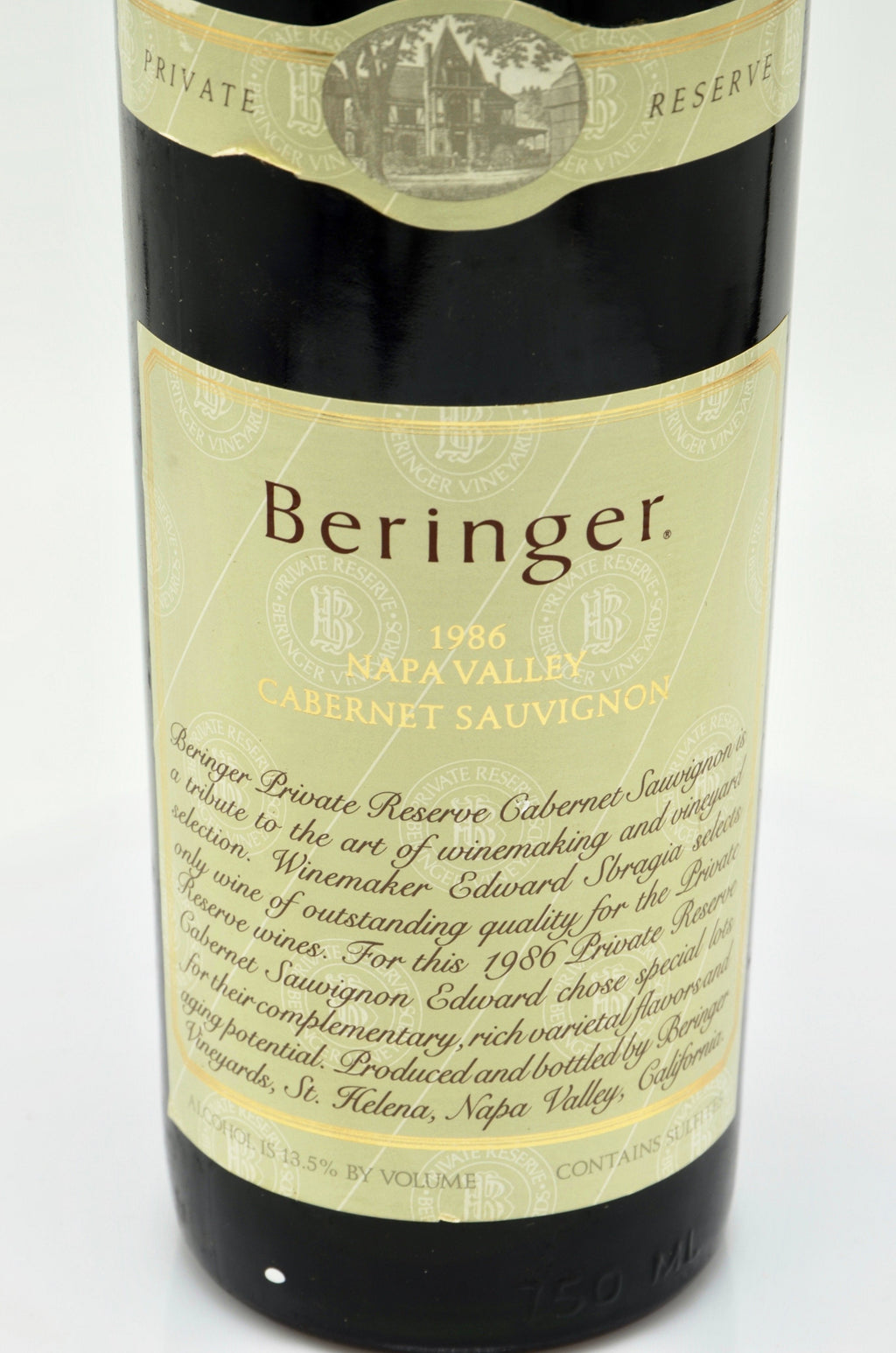 1986 Beringer Vineyards Private Reserve Cabernet Sauvignon, Napa Valley