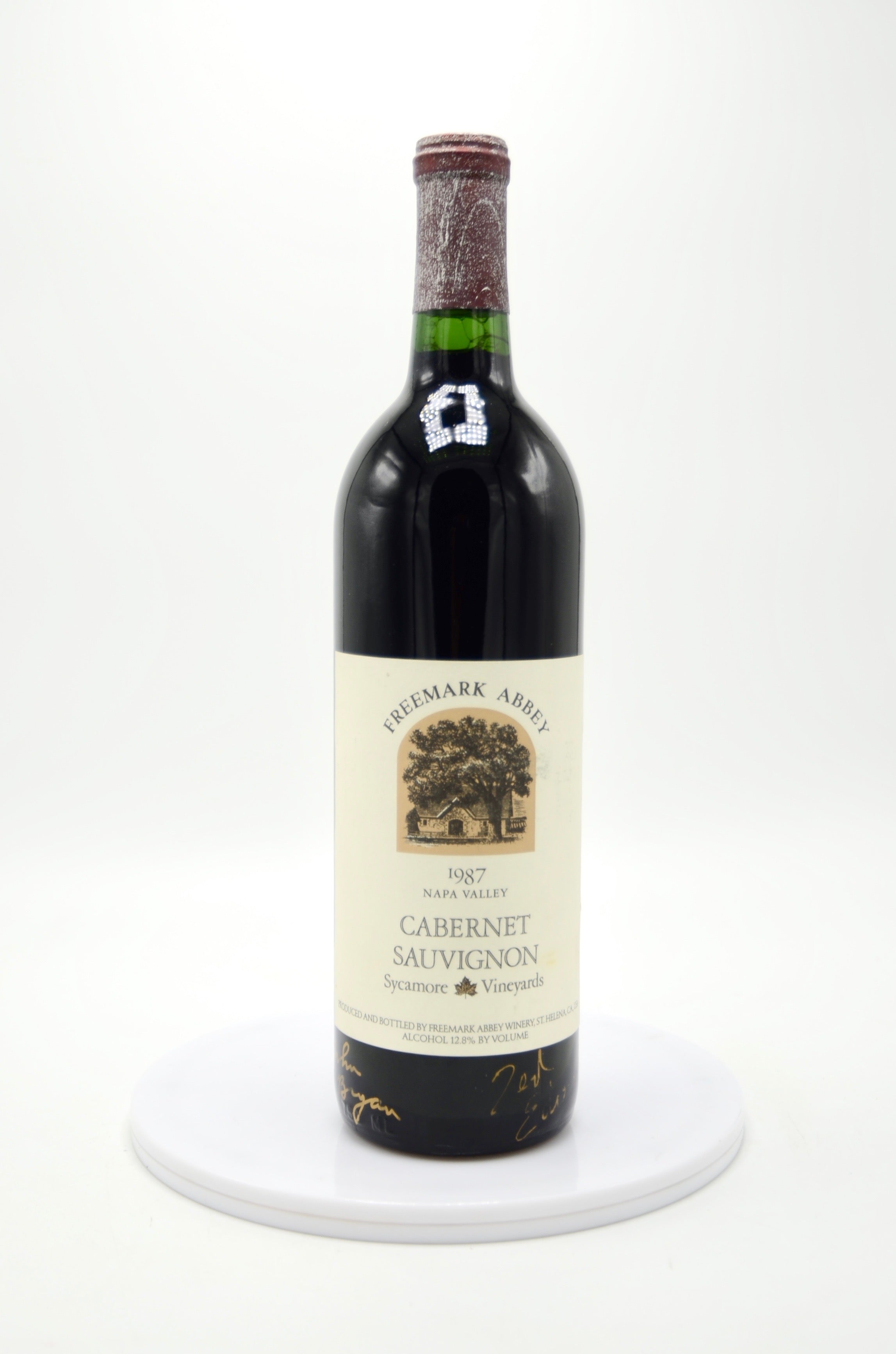 1987 Freemark Abbey Cabernet Sauvignon, Sycamore Vineyards, Napa Valley [bottle signed by Freemark Abbey partner & Winemaker]