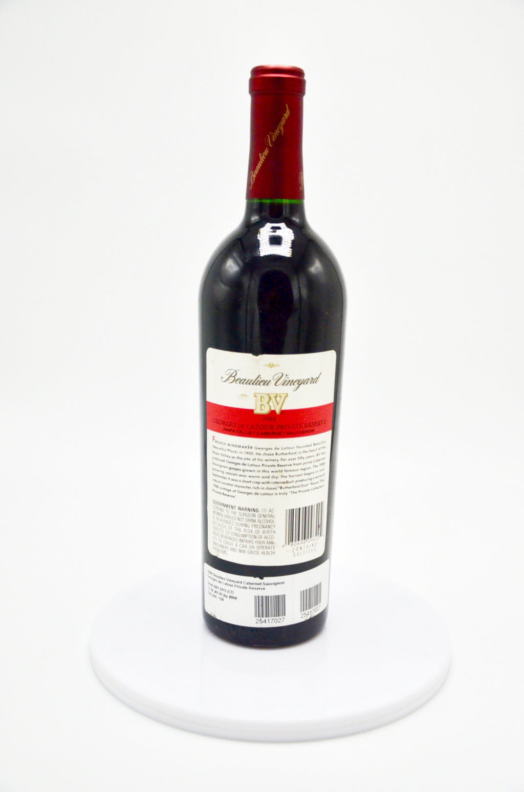 1988 Beaulieu Vineyard Georges de Latour Private Reserve Cabernet Sauvignon, Napa Valley