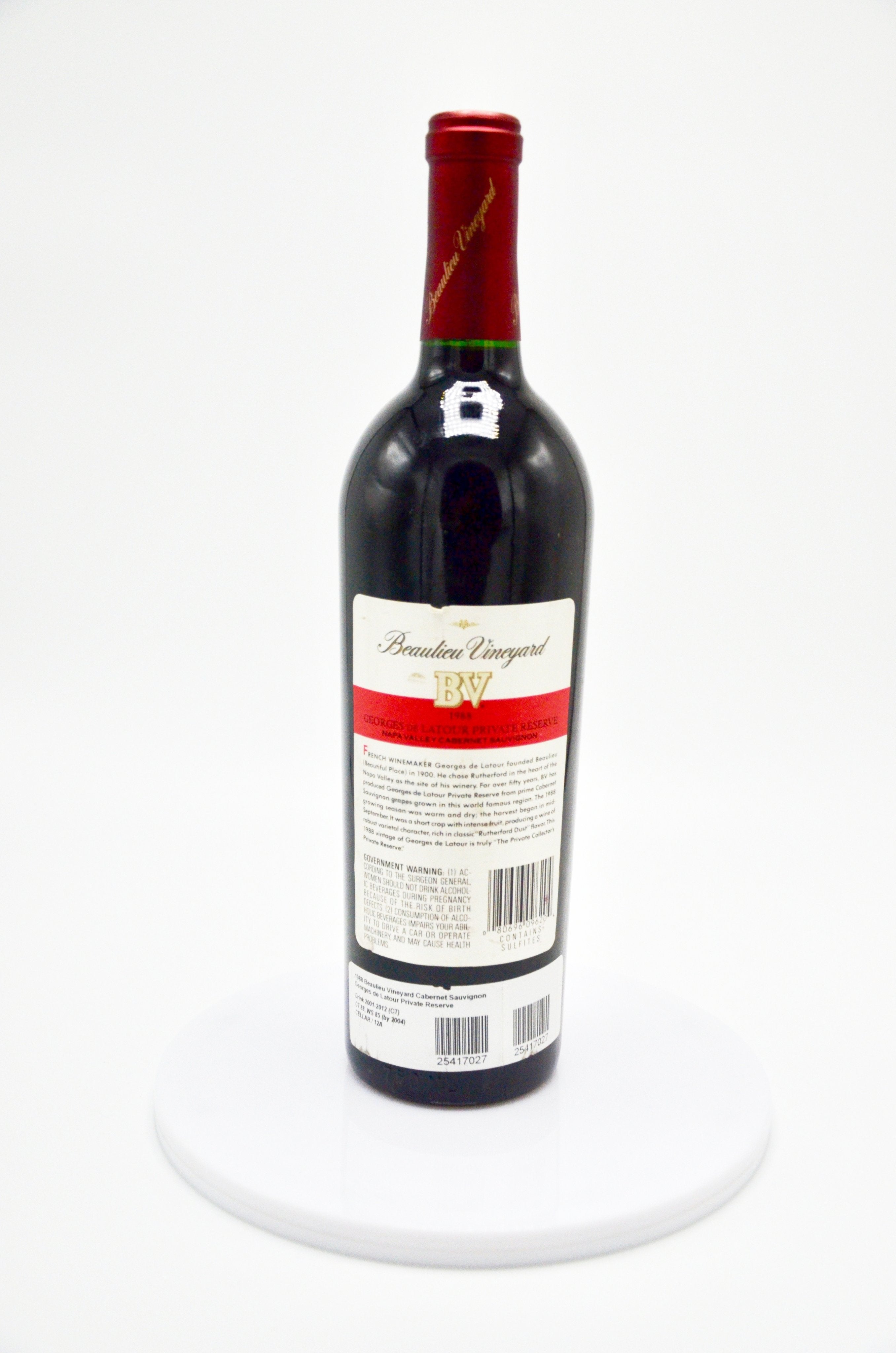 1988 Beaulieu Vineyard Georges de Latour Private Reserve Cabernet Sauvignon, Napa Valley