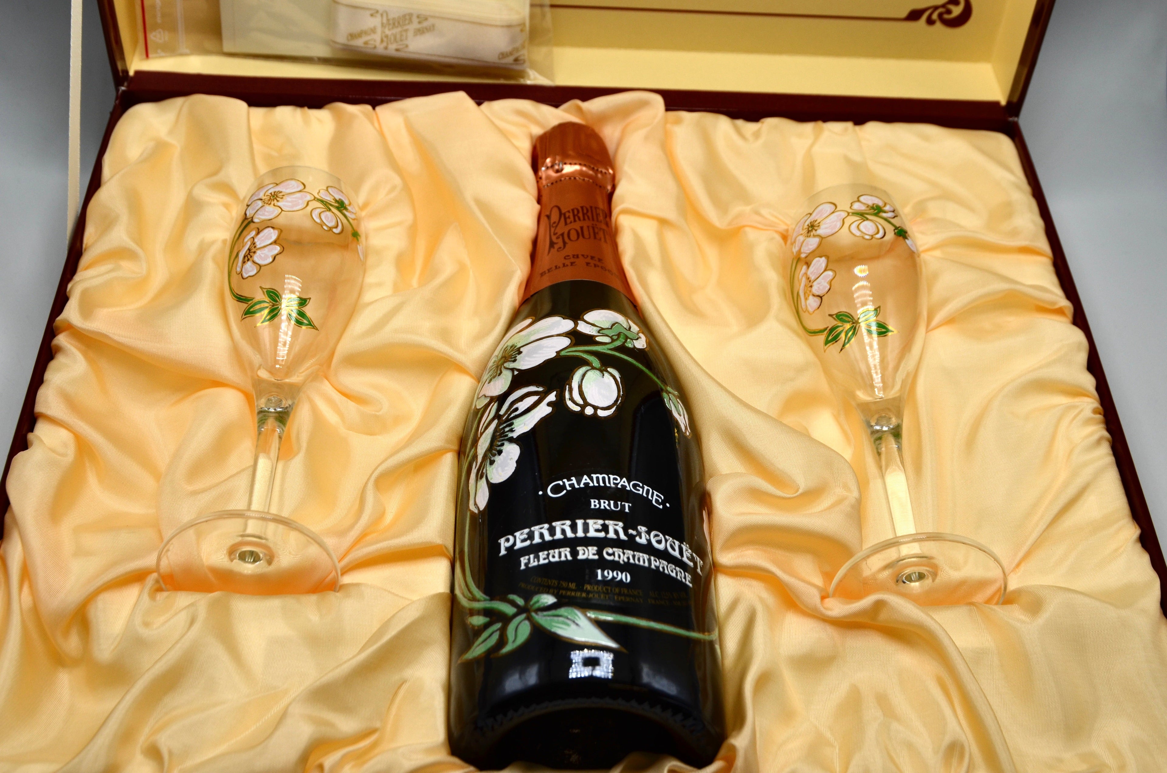 1990 Perrier-Jouët Fleur de Champagne, Cuvee Belle Epoque, Vintage Brut Champagne [2-Glass Set]