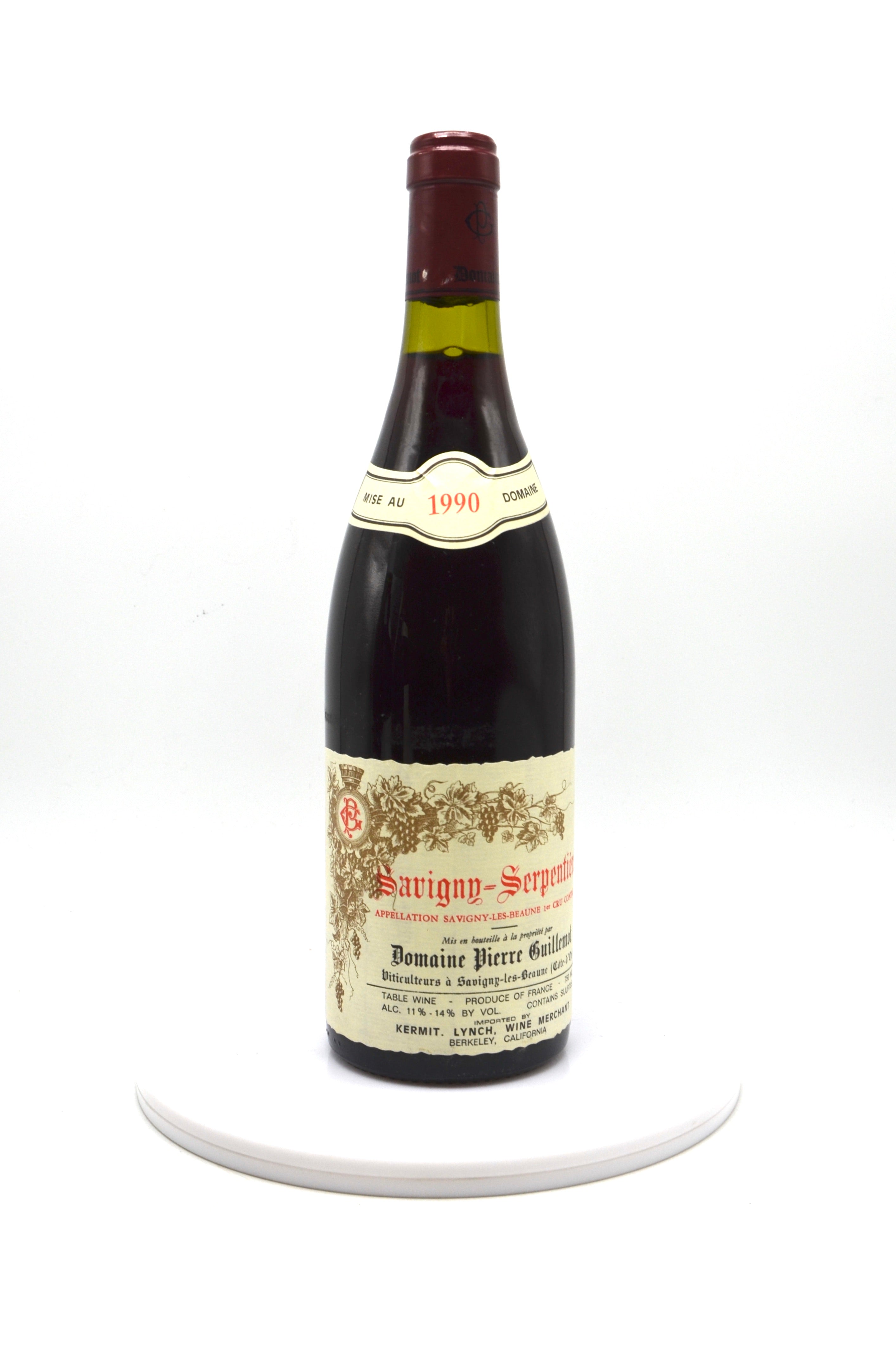 1990 Domaine Pierre Guillemot Savigny-les-Beaune, Les Serpentieres, Premier Cru