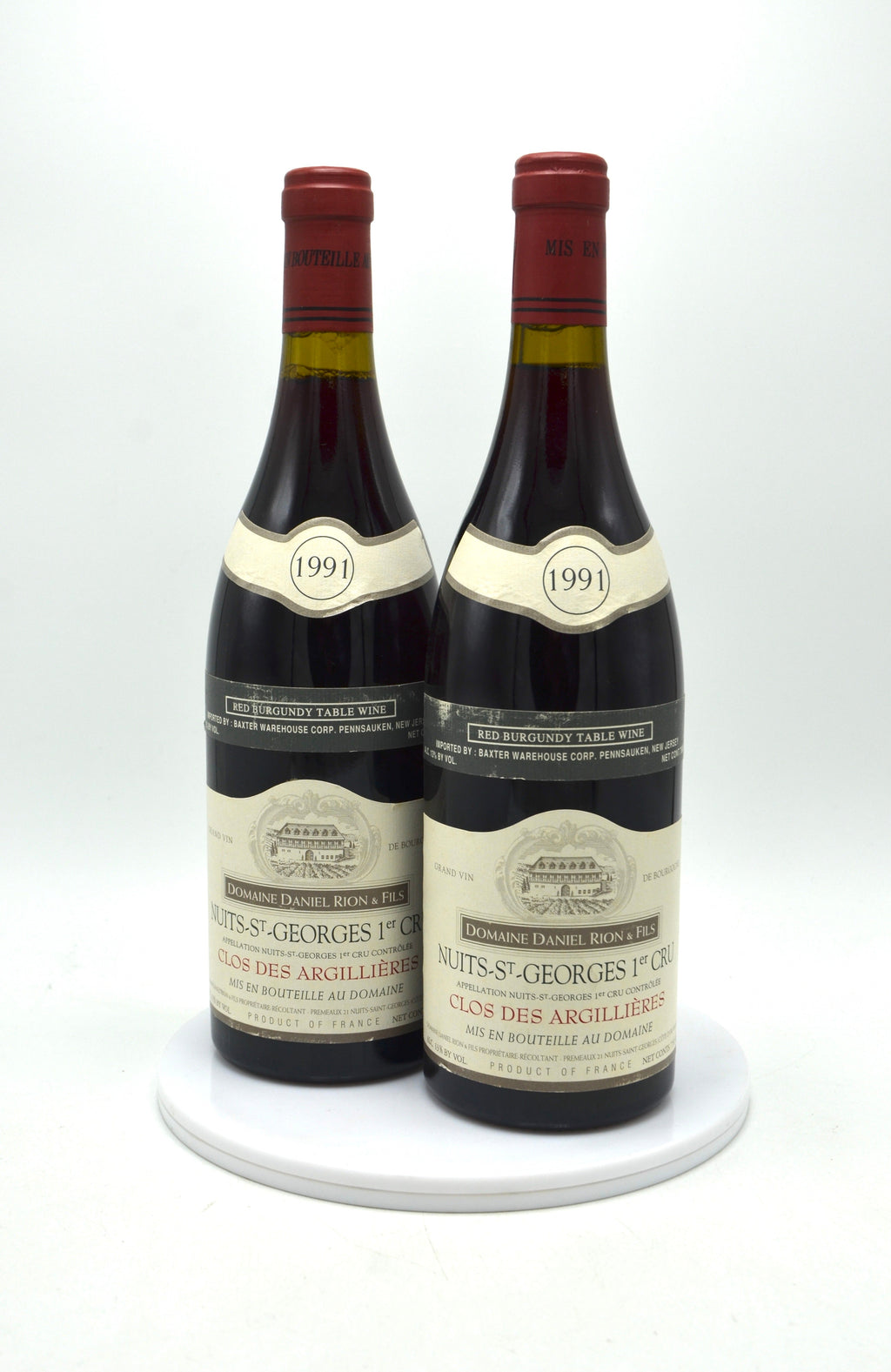 1991 Domaine Daniel Rion Nuits St. Georges, Clos des Argillieres, Premier Cru
