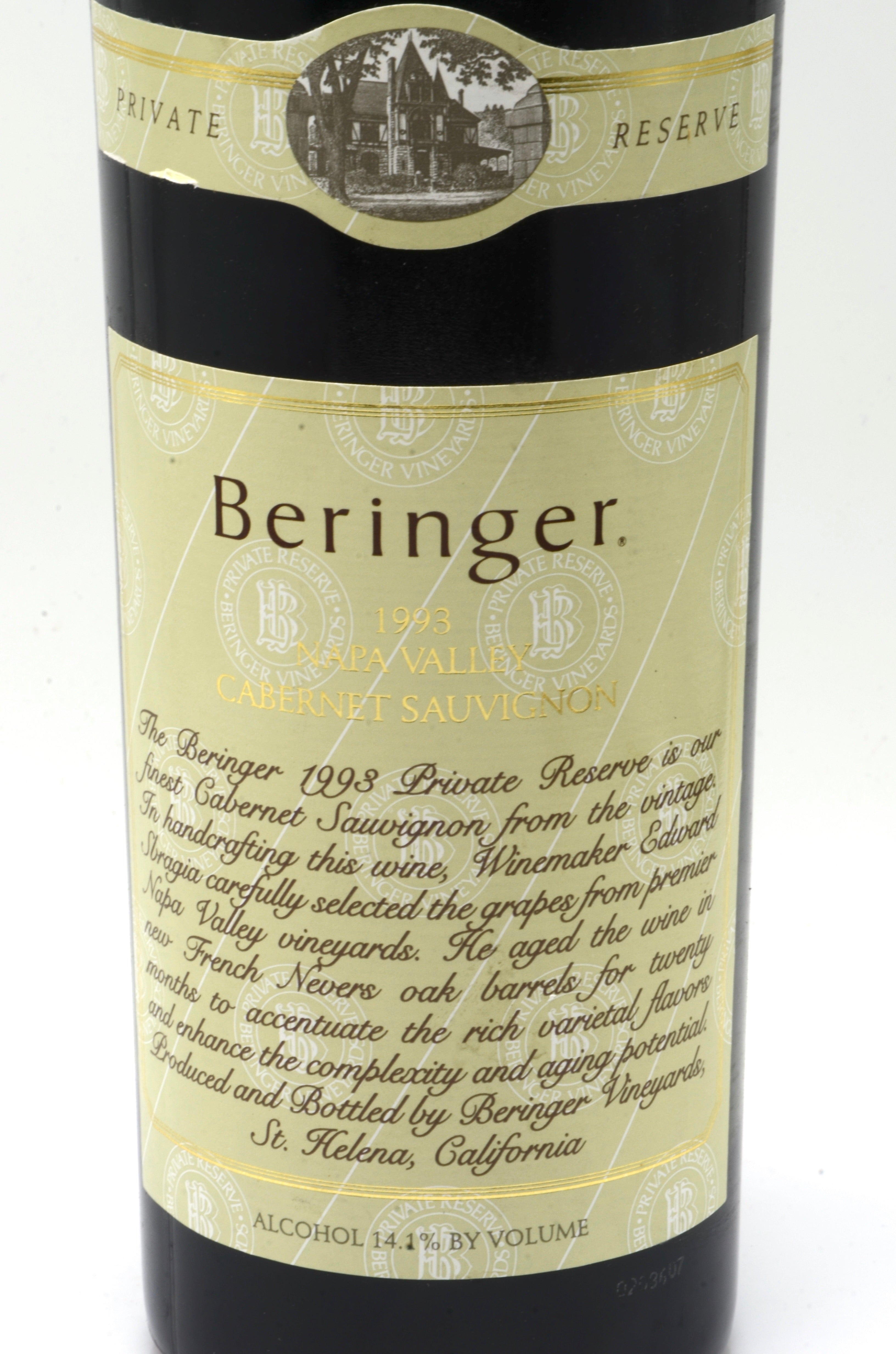 1993 Beringer Vineyards Private Reserve Cabernet Sauvignon, Napa Valley