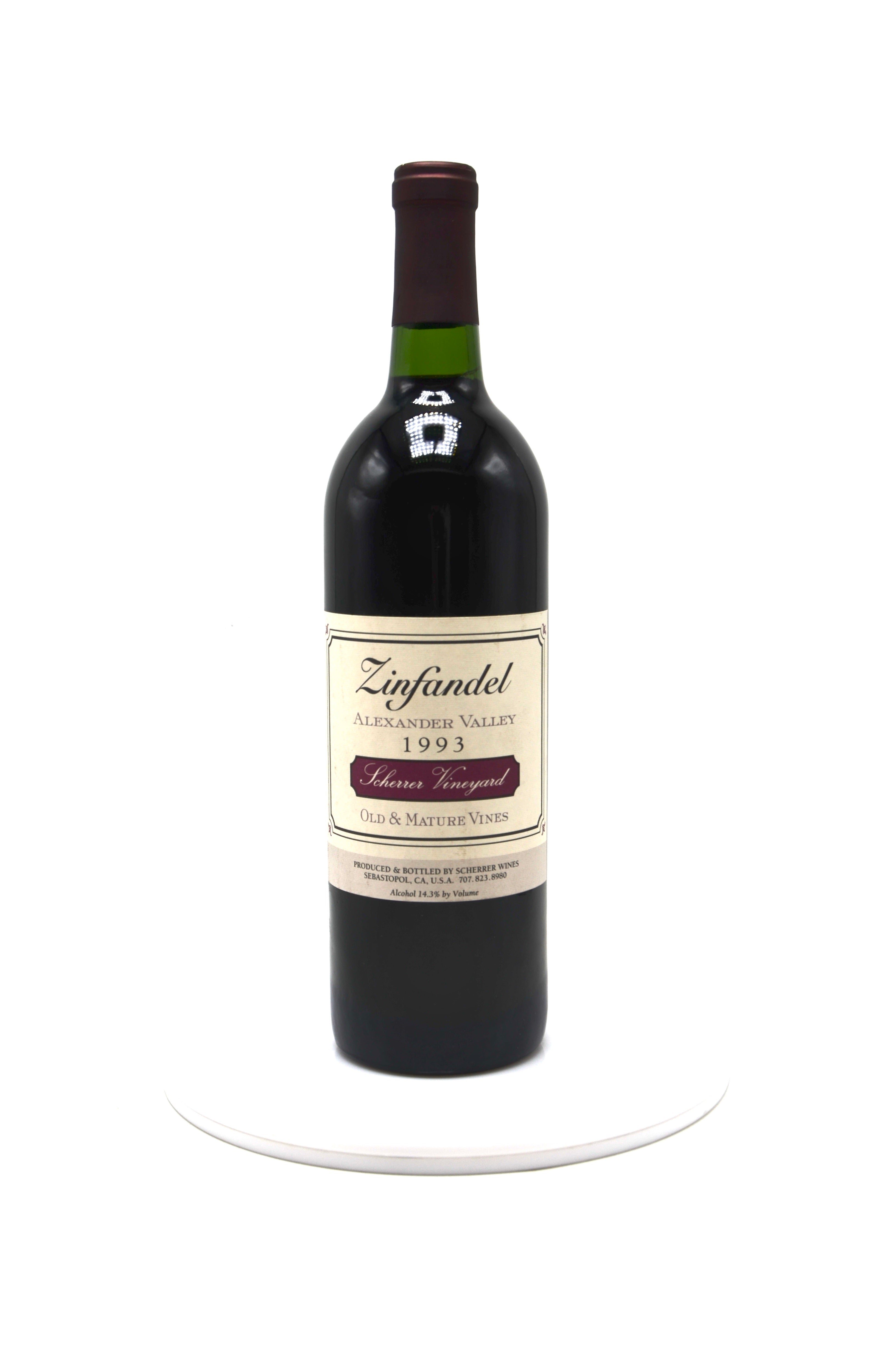 1993 Scherrer Winery Old & Mature Vines Zinfandel, Alexander Valley