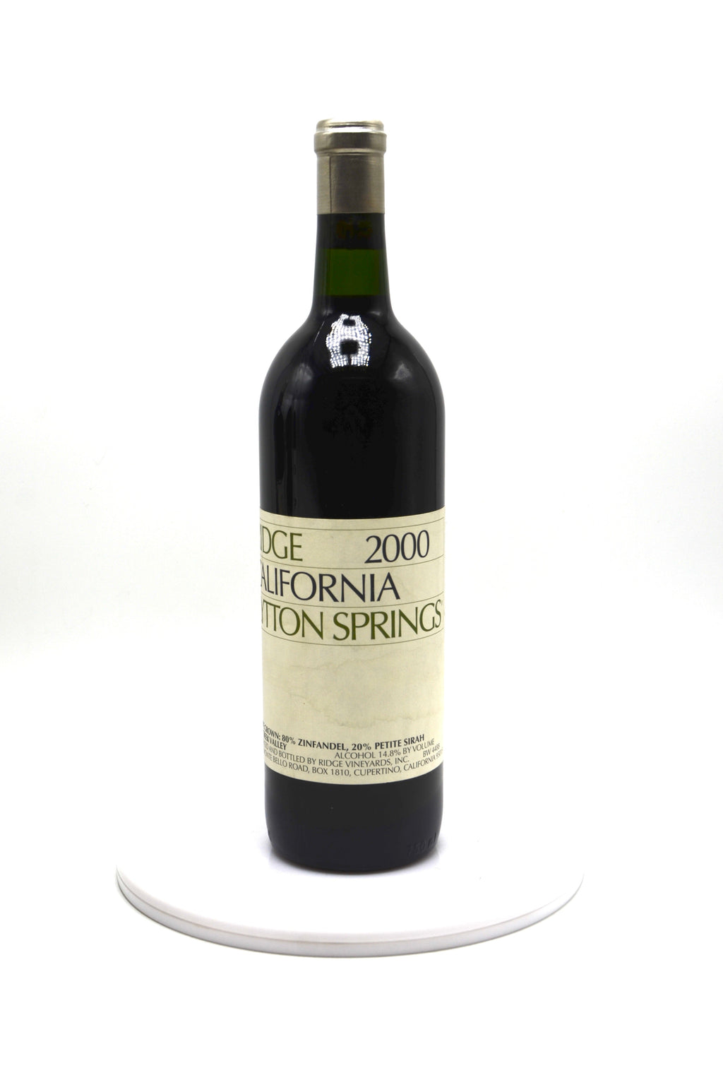 2000 Ridge Vineyards Estate Zinfandel, Lytton Springs, Sonoma County