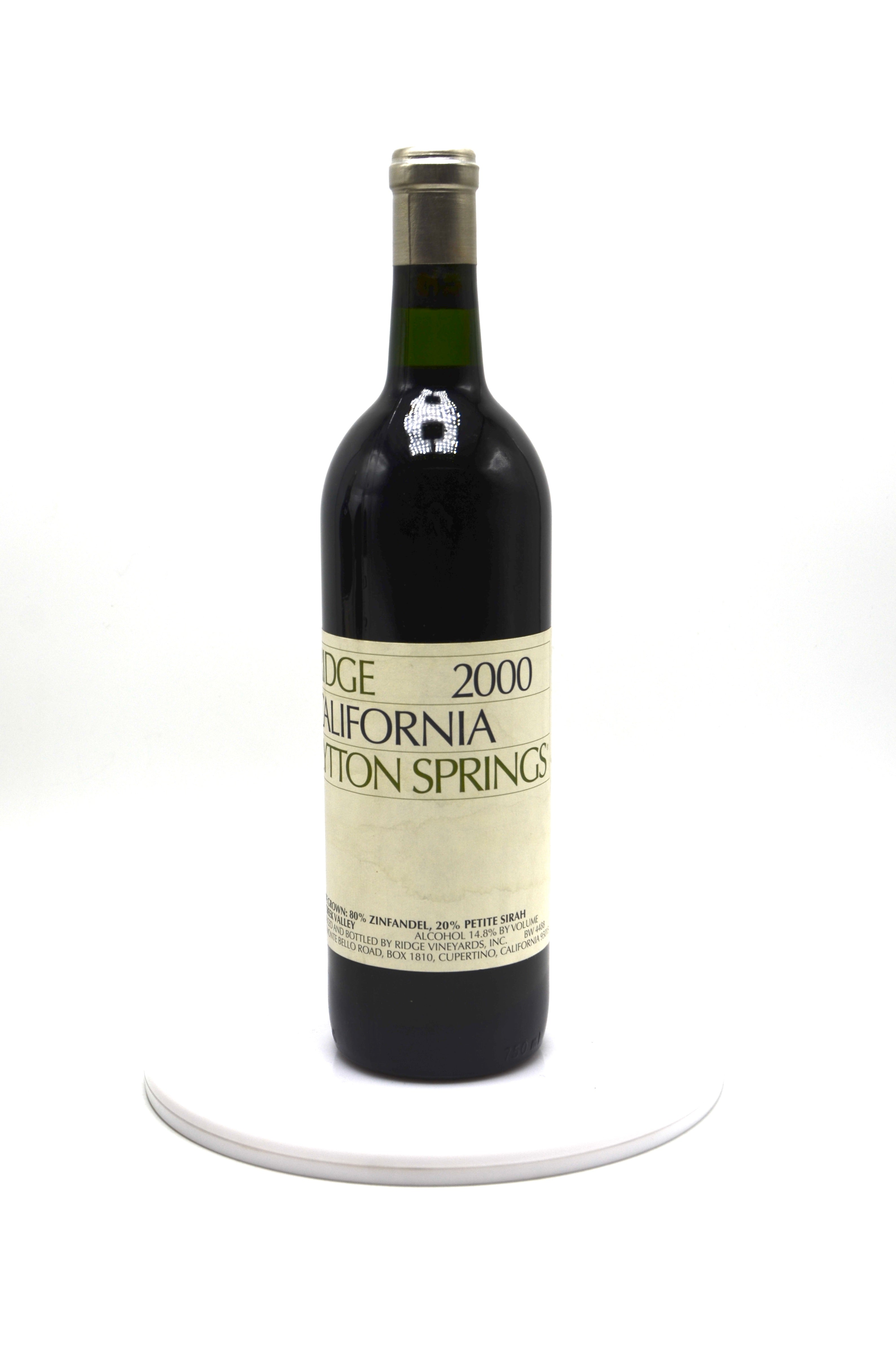 2000 Ridge Vineyards Estate Zinfandel, Lytton Springs, Sonoma County