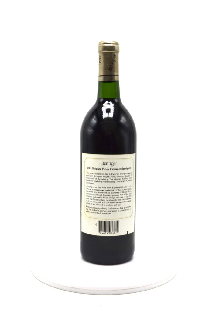 1982 Beringer Vineyards Cabernet Sauvignon, Knights Valley, Sonoma County