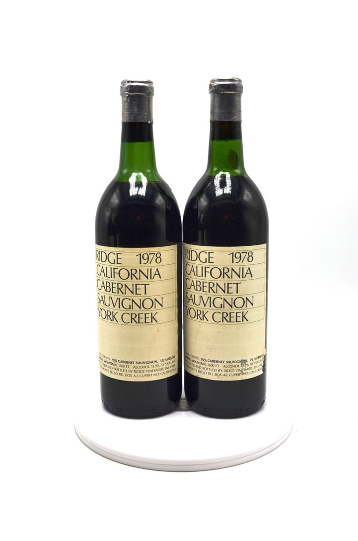 1978 Ridge Vineyards Cabernet Sauvignon, York Creek, Spring Mountain, Napa County