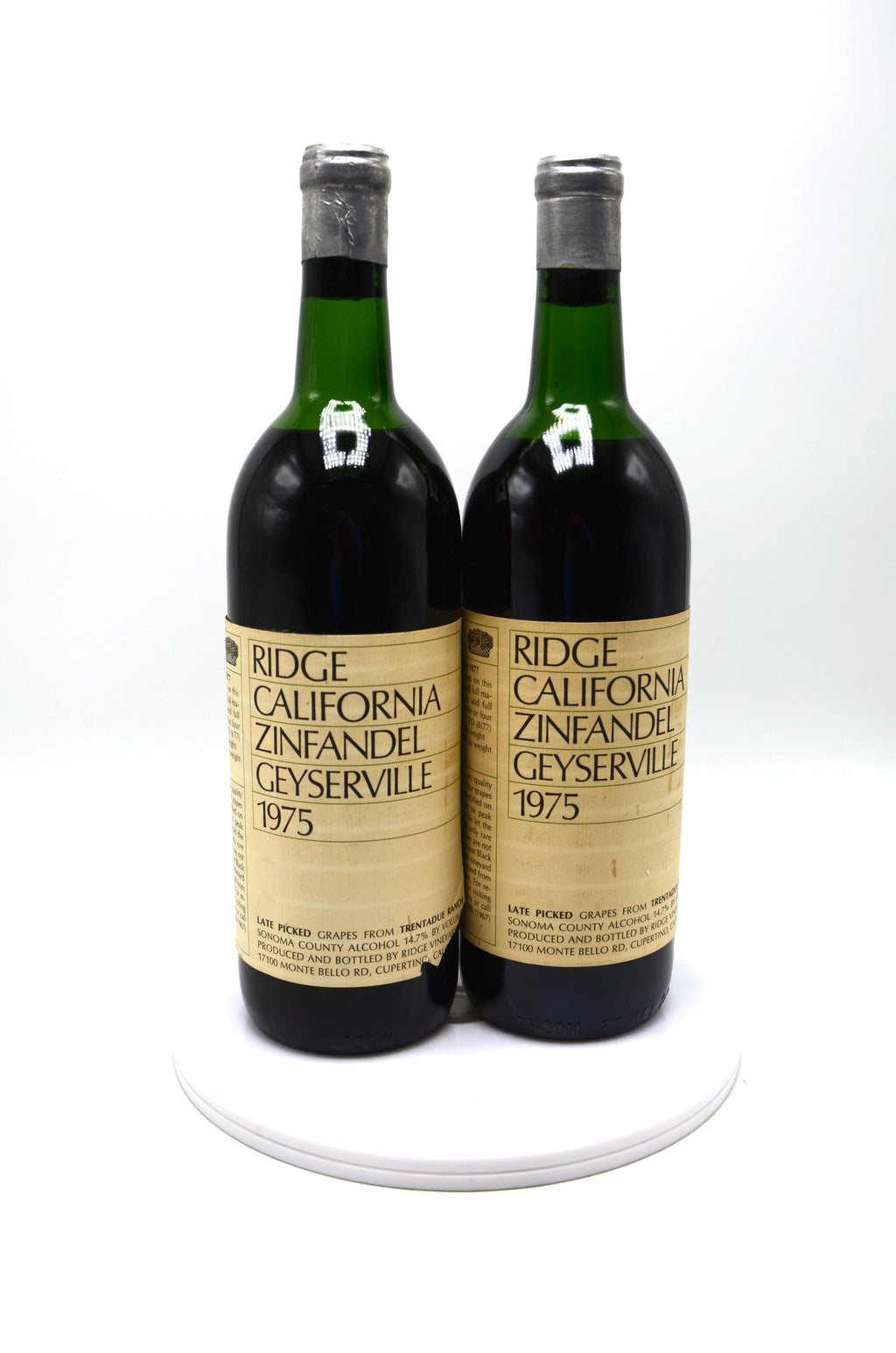 1975 Ridge Vineyards Zinfandel, Geyserville, Sonoma County