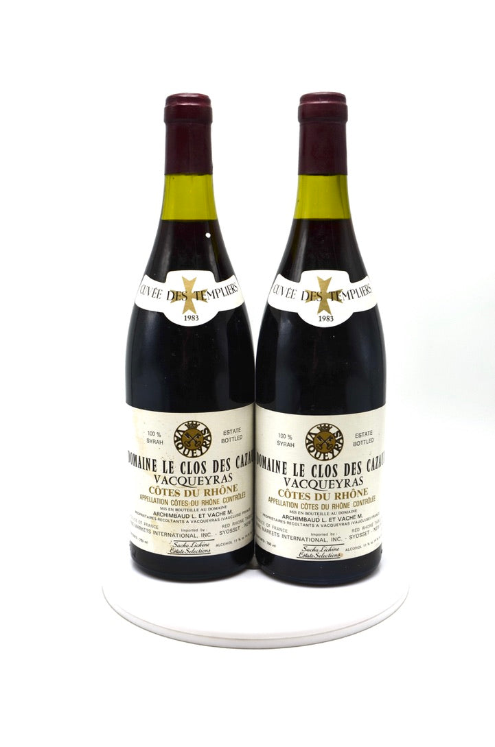 1983 Domaine Le Clos des Cazaux Vacqueyras, Cuvee des Templiers, Rhone