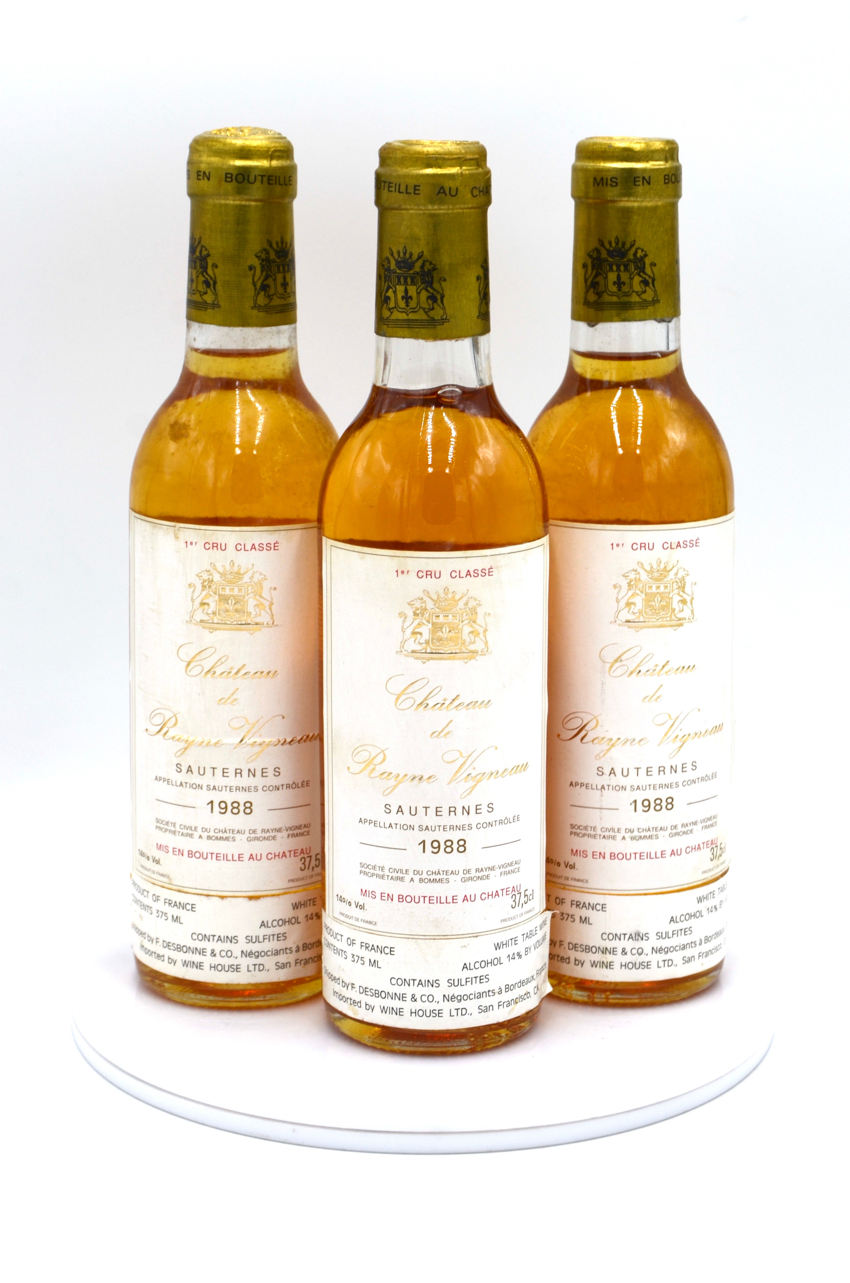 1988 Chateau de Rayne Vigneau, Sauternes (half-bottle)