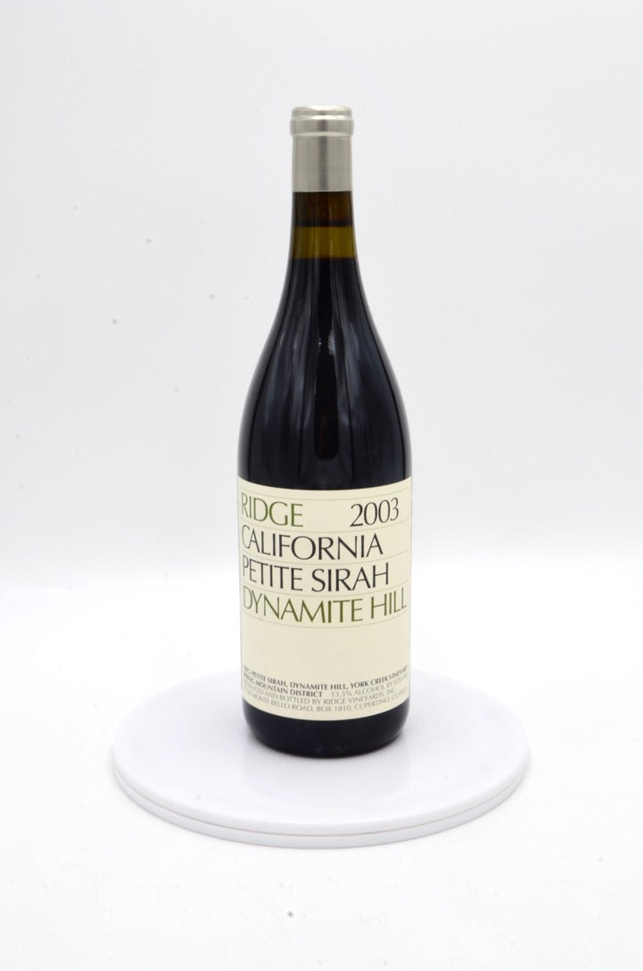 2003 Ridge Vineyards Petite Sirah, Dynamite Hill, York Creek Vineyard, Spring Mountain District, Napa Valley