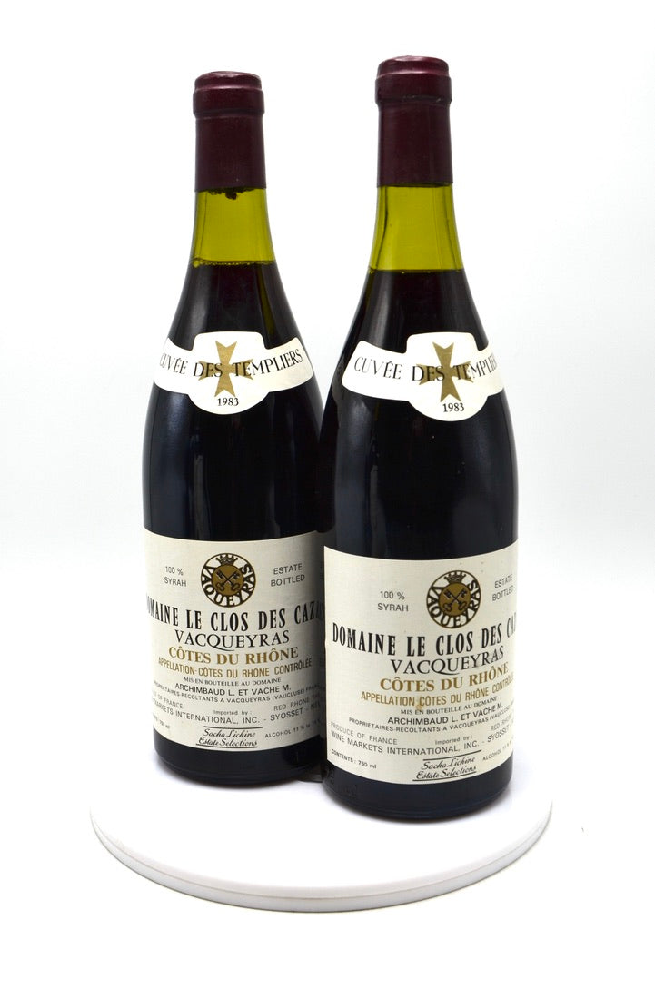 1983 Domaine Le Clos des Cazaux Vacqueyras, Cuvee des Templiers, Rhone