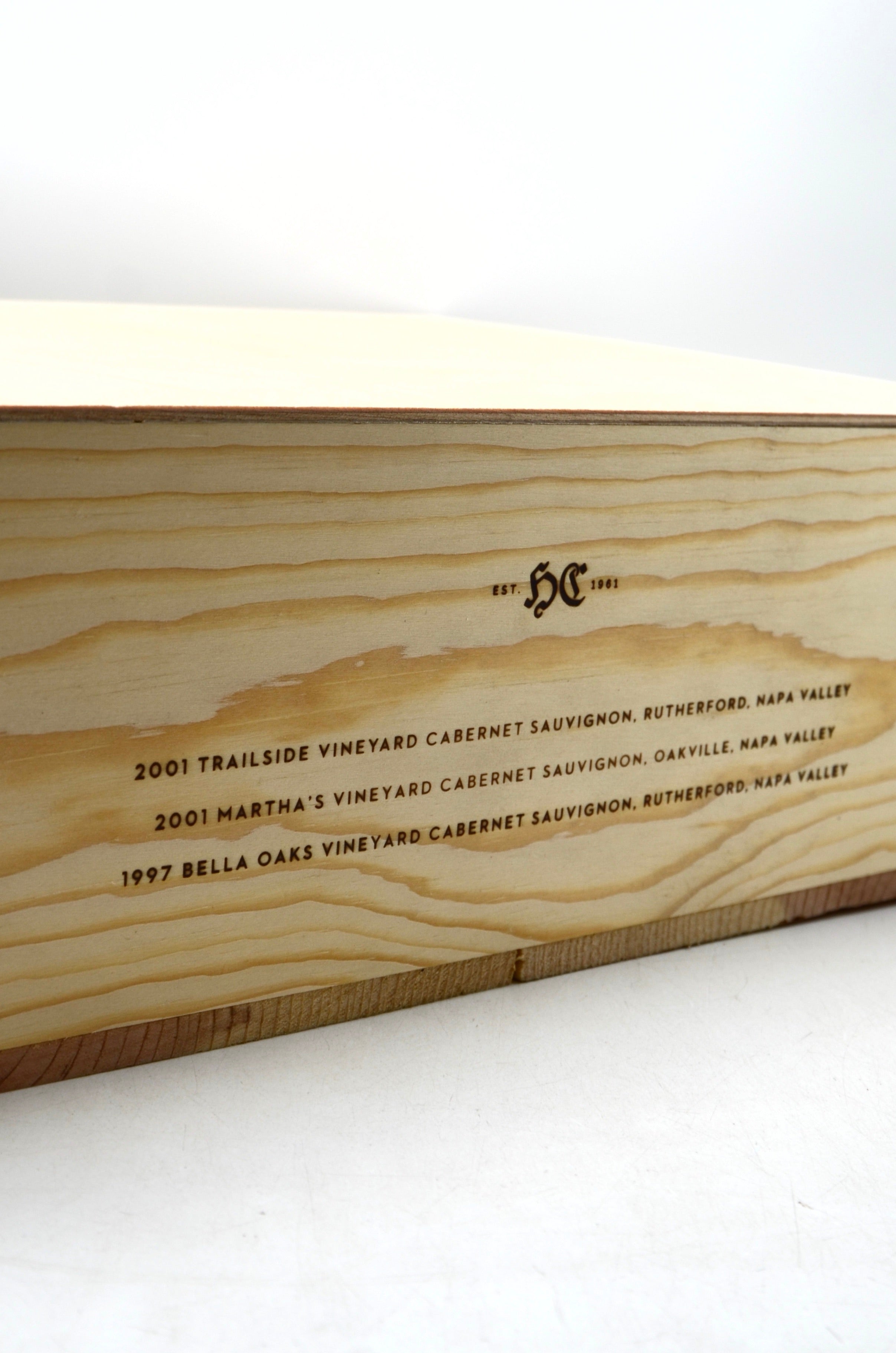 1997 & 2001 Heitz Cellars Cabernet Sauvignon, Napa Valley [Legacy Collection 3 bottle wood gift case]