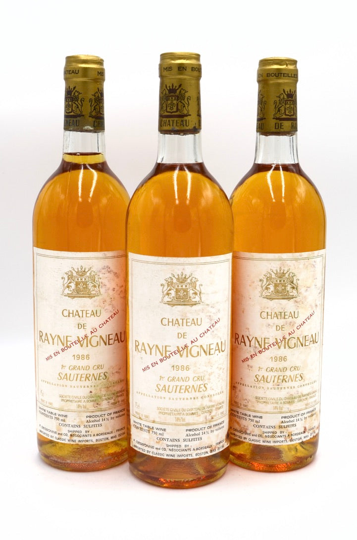1986 Chateau de Rayne Vigneau, Sauternes