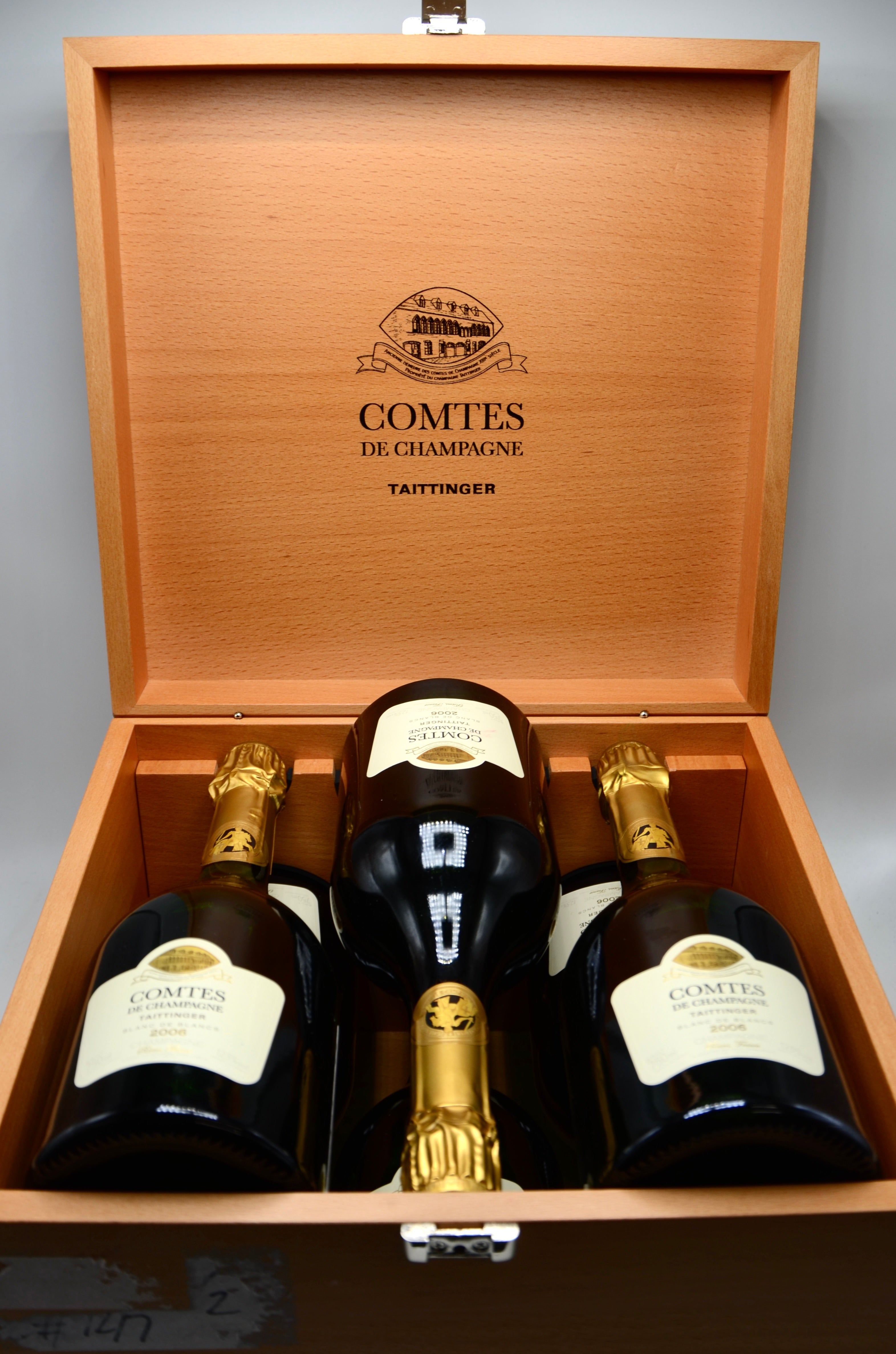2006 Taittinger Comtes de Champagne, Blanc de Blancs Vintage Brut Champagne [6 Bottle Mahogany Gift Box]
