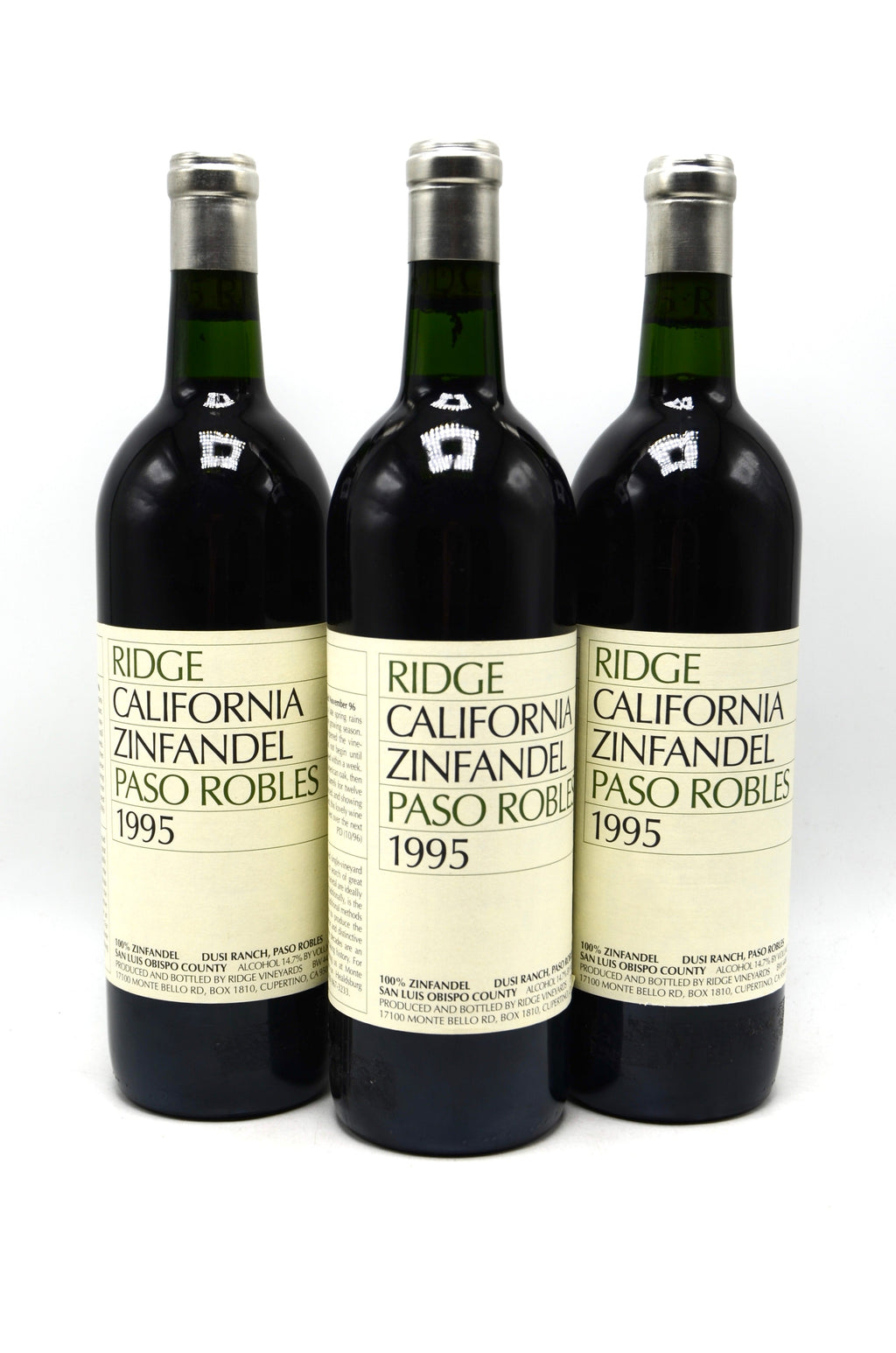 1995 Ridge Vineyards Zinfandel, Dusi Ranch, Paso Robles, San Luis Obispo County