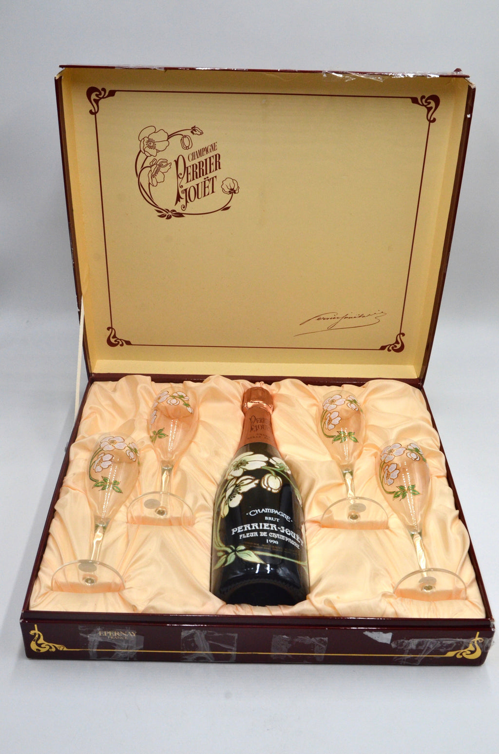 1990 Perrier-Jouët Fleur de Champagne, Cuvee Belle Epoque, Vintage Brut Champagne [4-Glass Set]