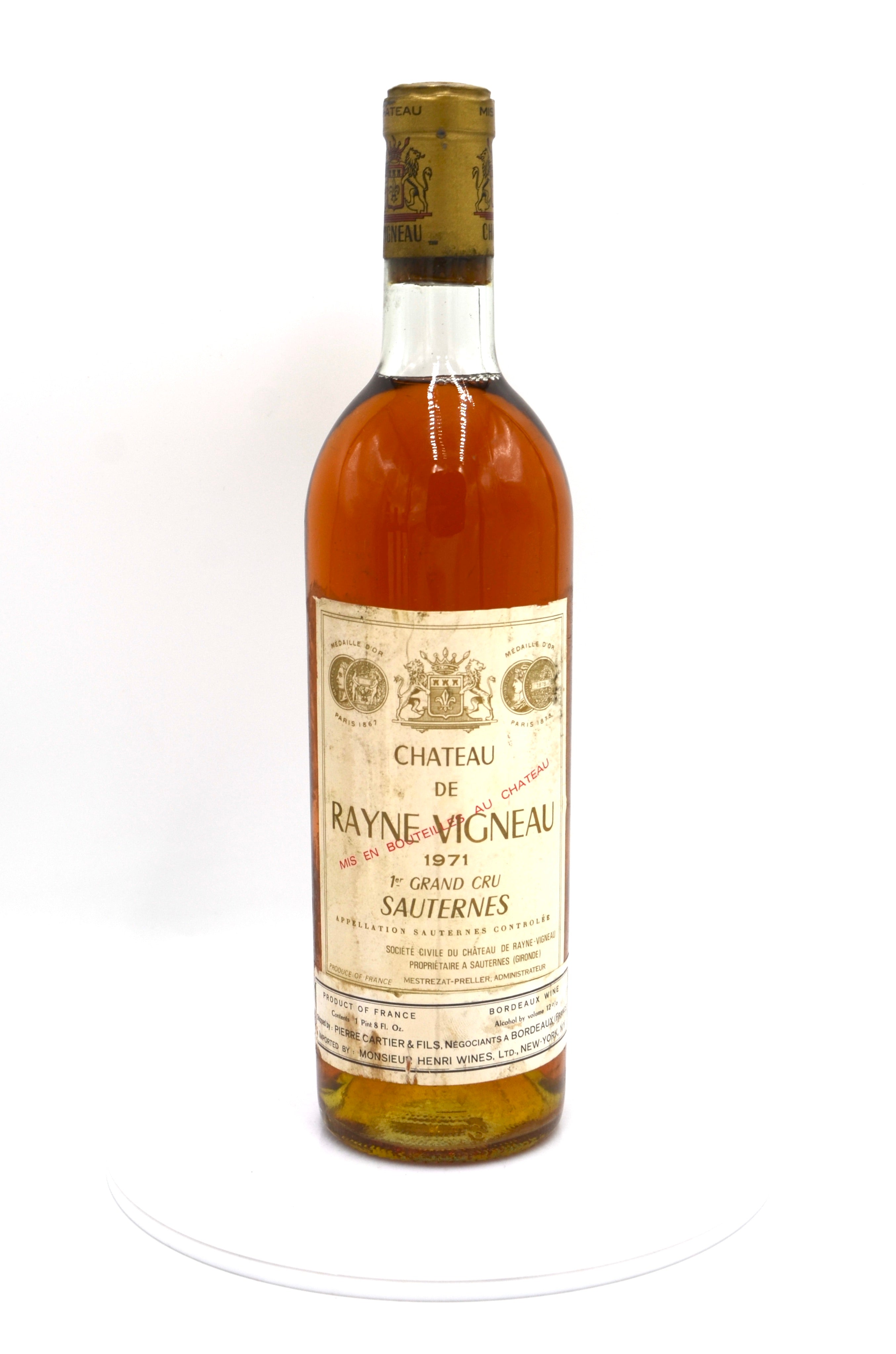 1971 Chateau de Rayne Vigneau, Sauternes