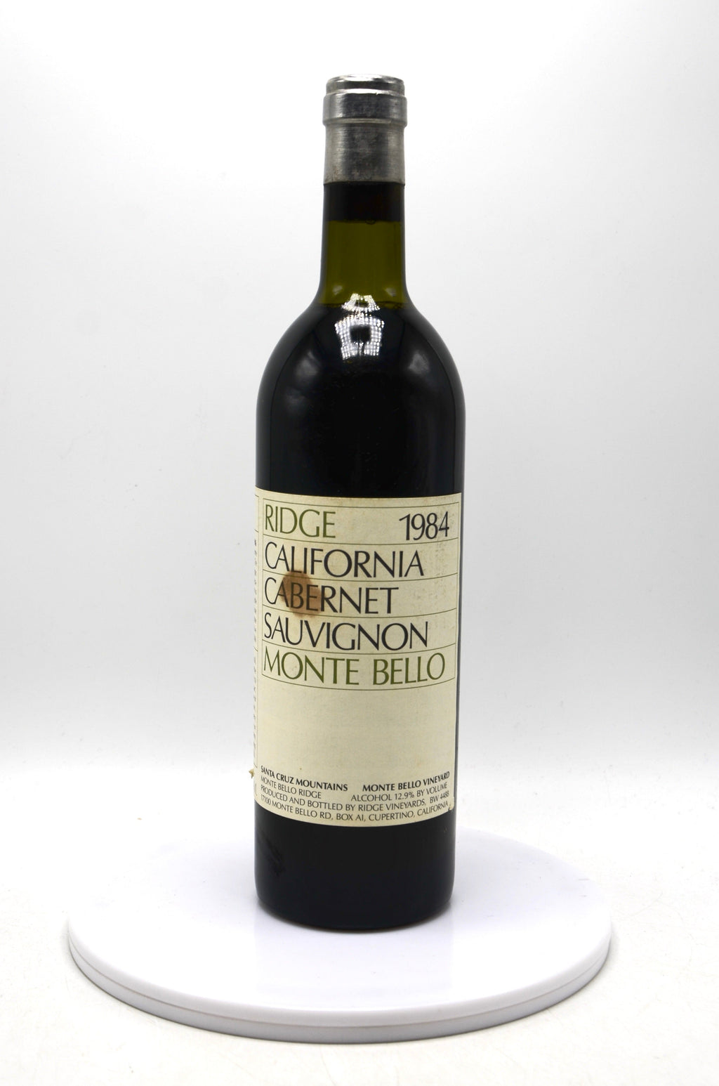 1984 Ridge Vineyards Cabernet Sauvignon, Monte Bello, Santa Cruz Mountains
