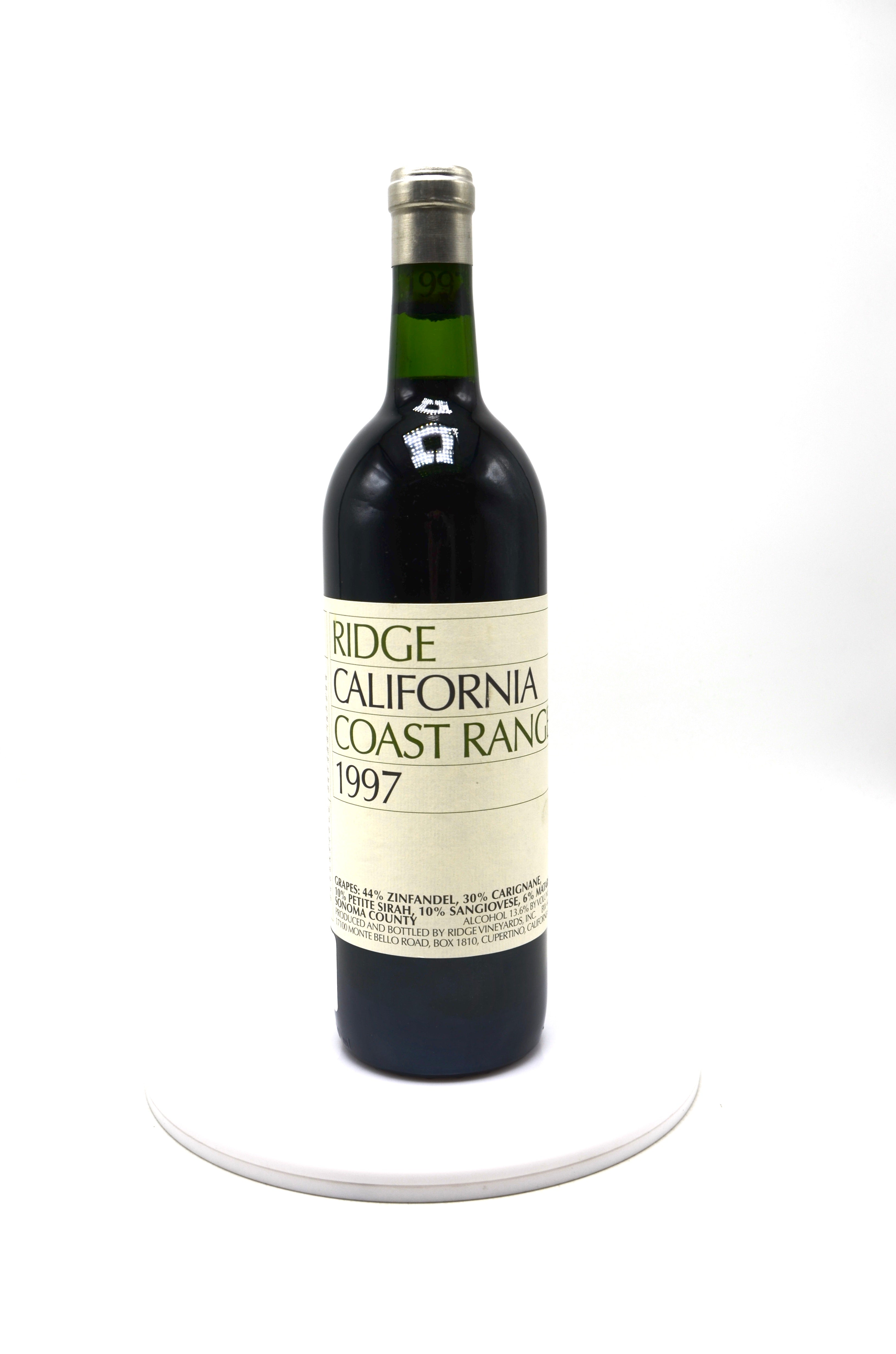 1997 Ridge Vineyards Zinfandel, Coast Range, Sonoma County