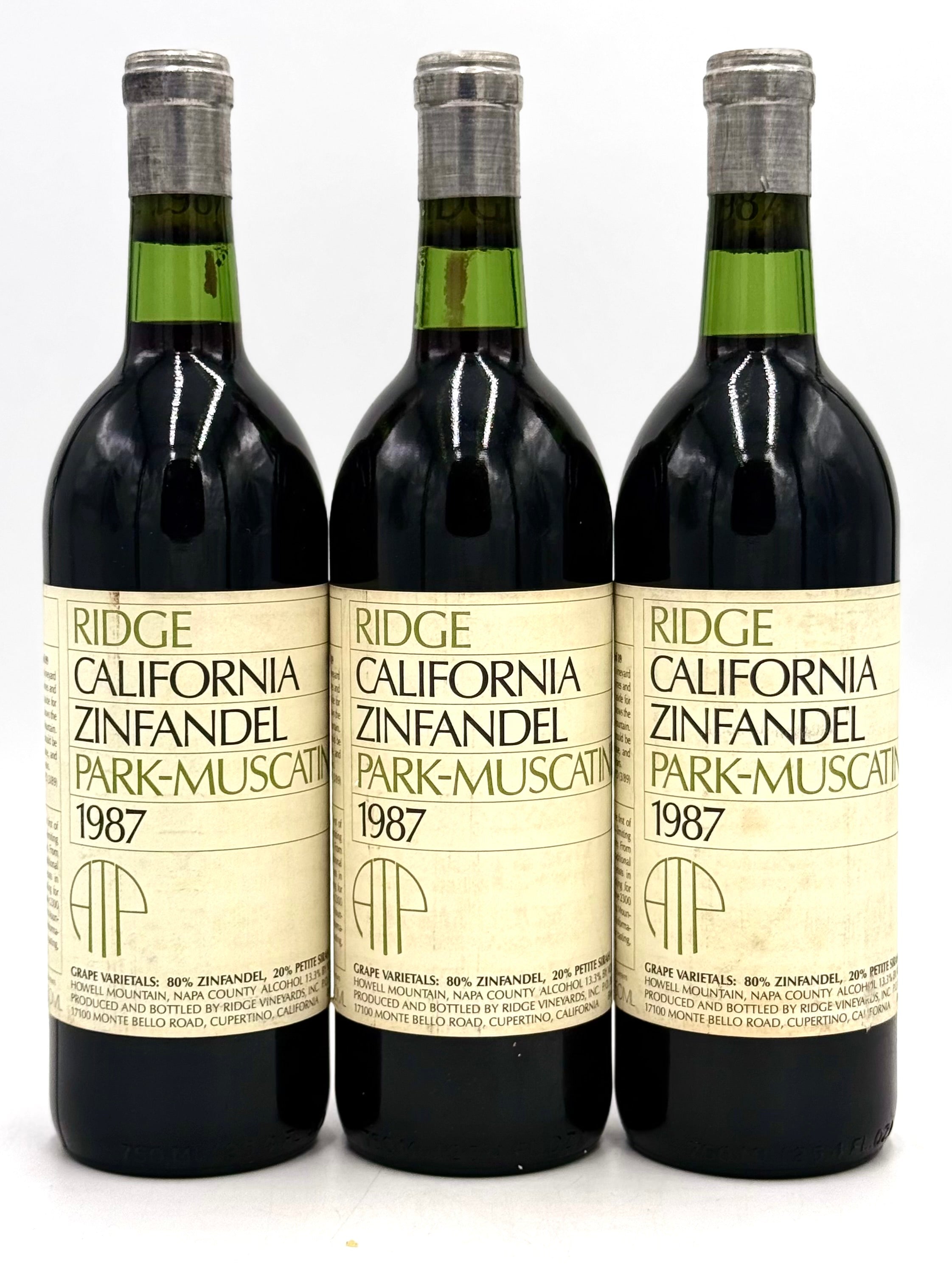 1987 Ridge Vineyards Zinfandel Park-Muscatine, Howell Mountain